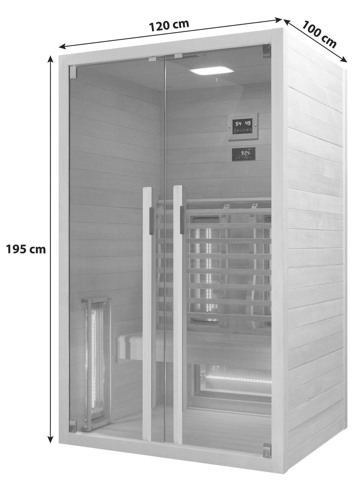 Infračervená kabína pro 2 osoby - přírodní barvy, Basics, dřevo (120/195/100cm) - Sanotechnik