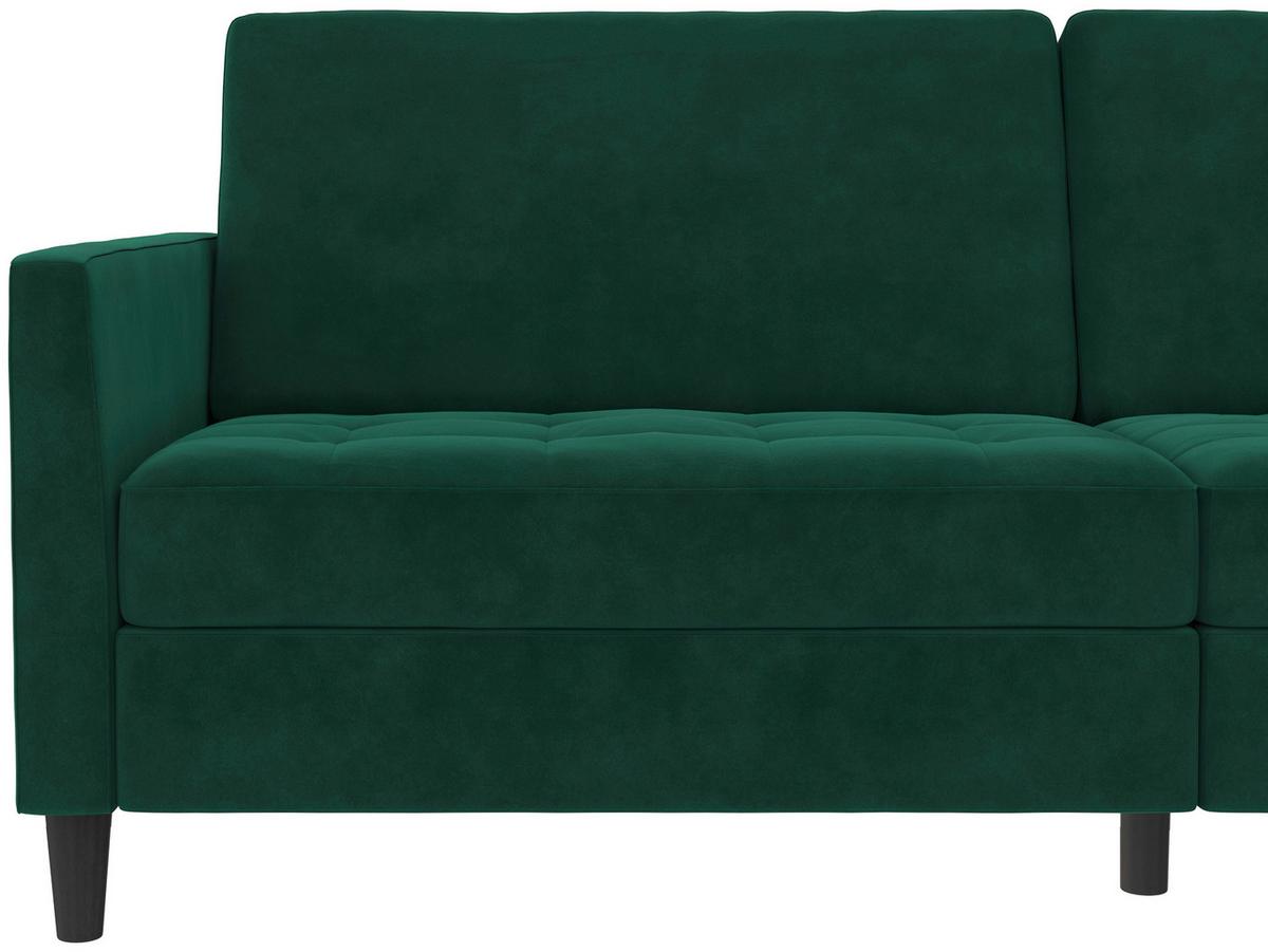 Schlafsofa Palermo Dunkelgrün, mit Schlaffunktion - Dunkelgrün/Schwarz, Basics, Textil (207/86/86cm) - Livetastic