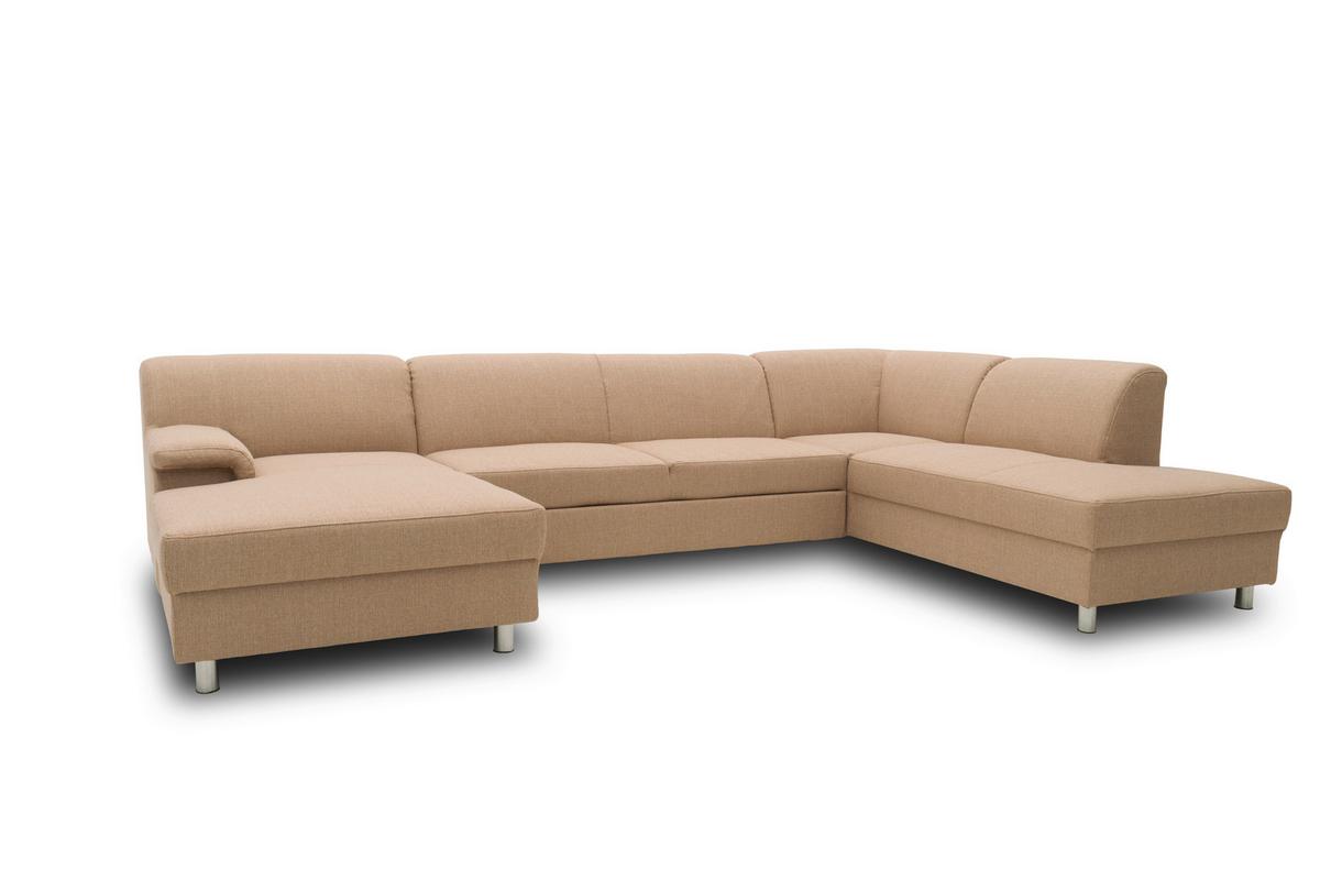 Wohnlandschaft Jamie Beige - Chromfarben/Beige, KONVENTIONELL, Textil (150/308/194cm) - MID.YOU