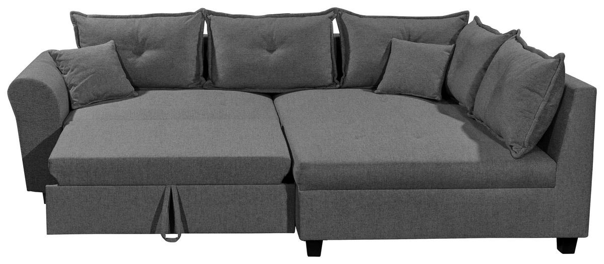 Ecksofa Liz Anthrazit S: 252x175 Cm - Anthrazit/Schwarz, MODERN, Textil (252/175cm) - Livetastic