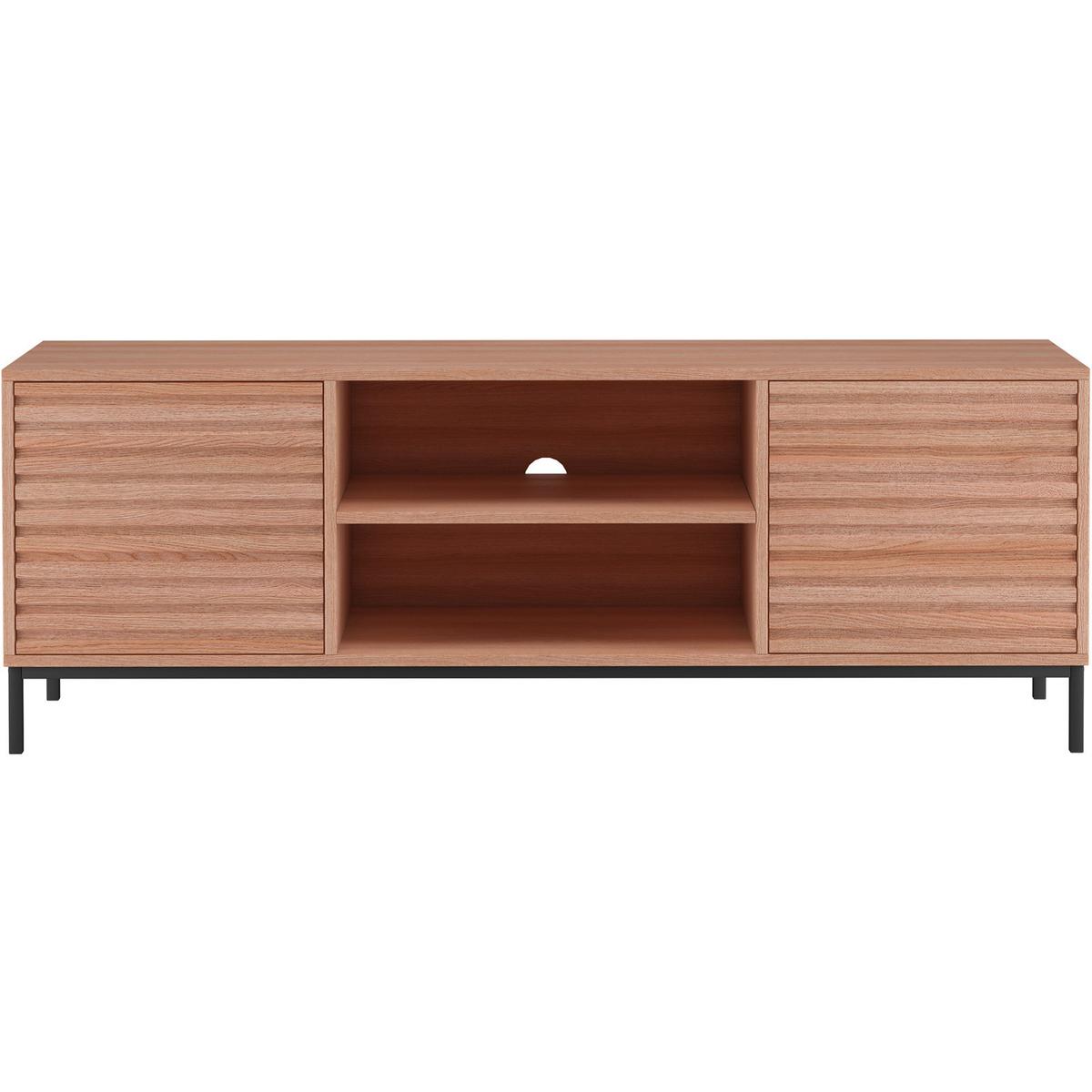 Lowboard Celine Naturfarben B: 140 cm - Schwarz/Naturfarben, Design, Holzwerkstoff (140/50/40cm) - MID.YOU