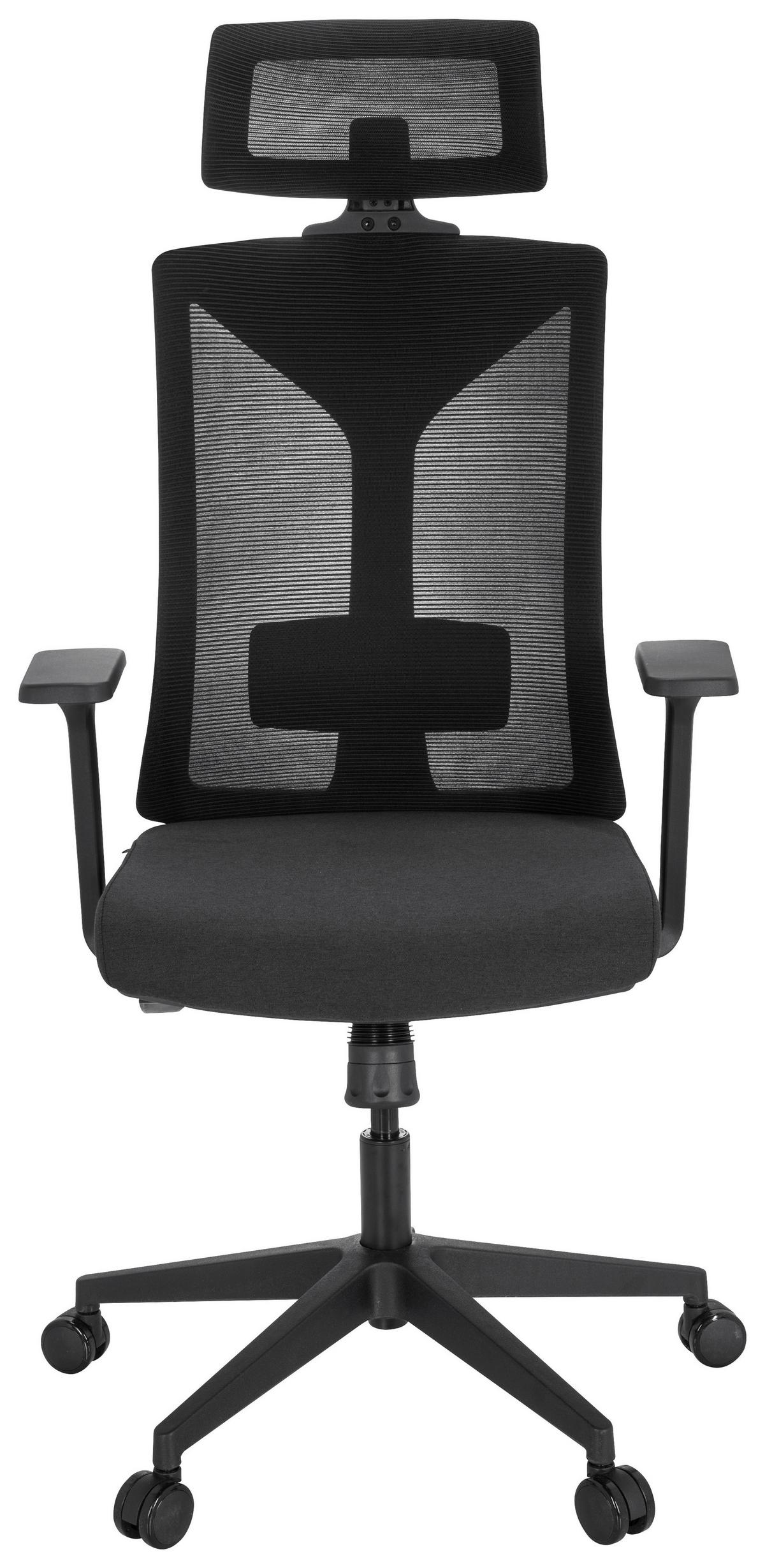 Drehstuhl Kodiak Schwarz - Schwarz, MODERN, Kunststoff/Textil (68/121/68cm) - MID.YOU