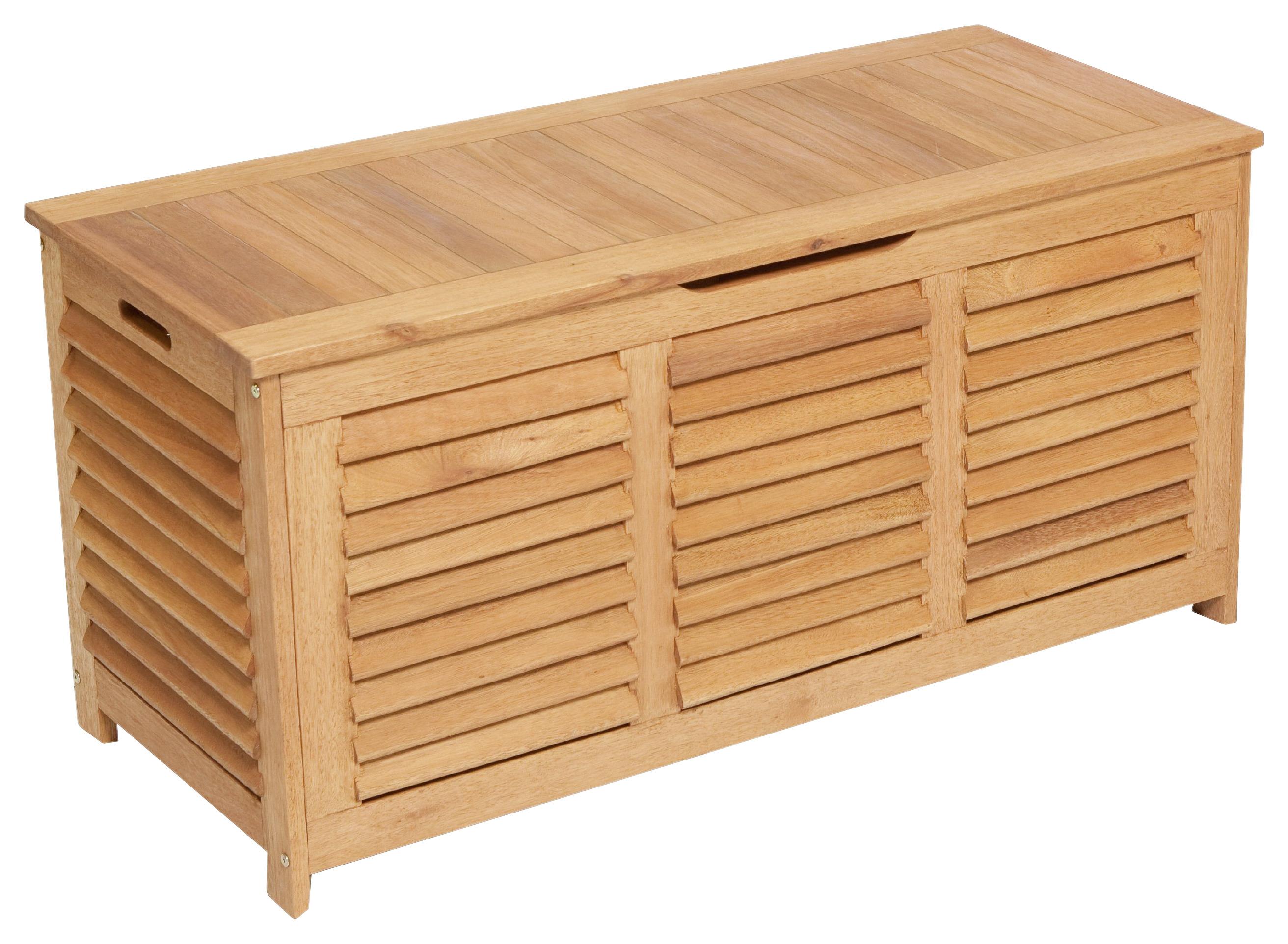 Kissenbox 123x62x54 cm Echtholz Massiv Naturfarben - Naturfarben, KONVENTIONELL, Holz (123/62/54cm) - Ambia Garden