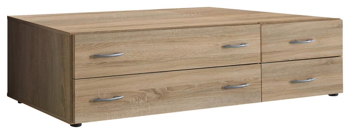 Fiókos Tároló Joe 121/33cm - Sonoma tölgy, Basics, faalapú anyag (121/33/51cm)