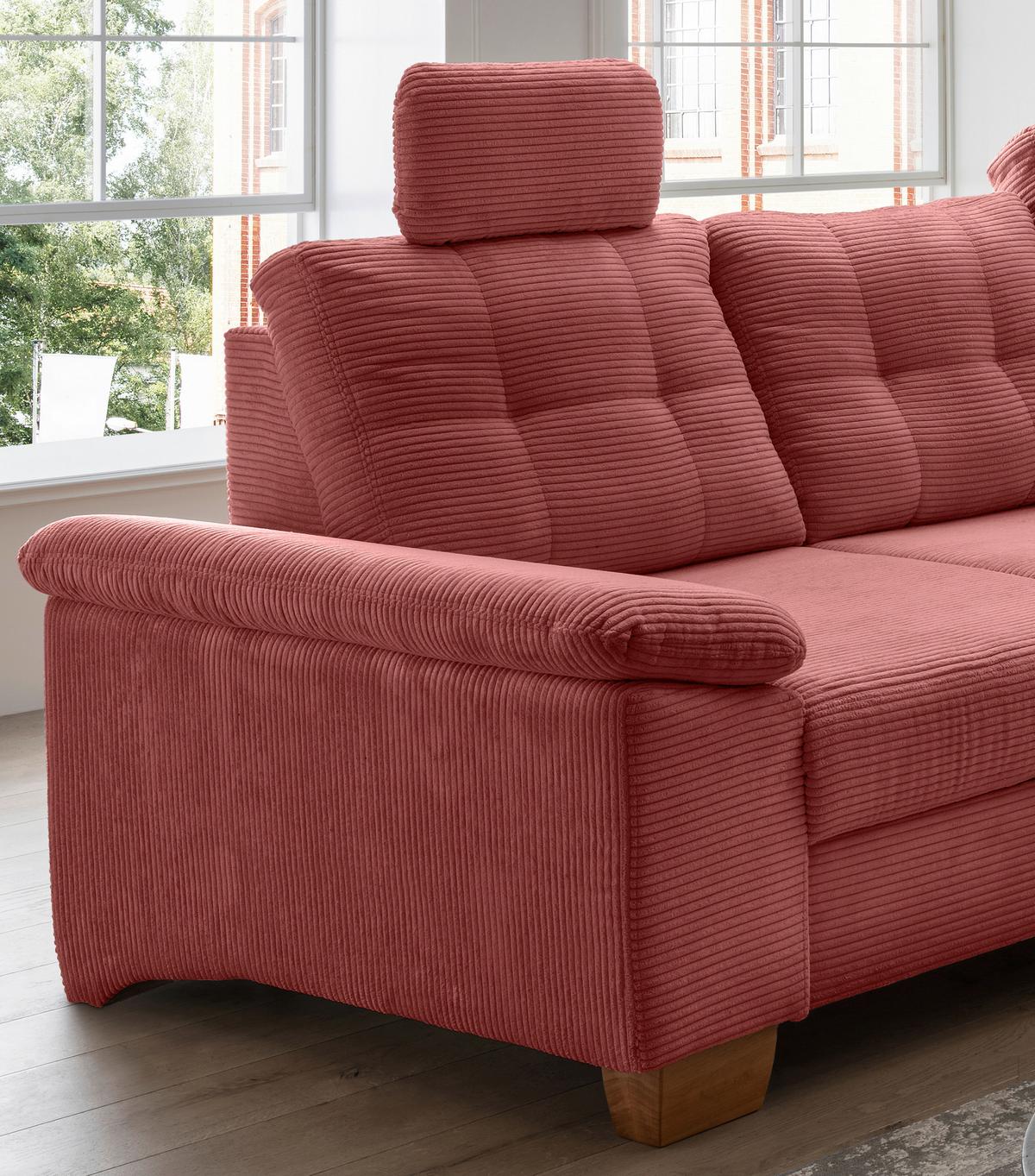 Ecksofa Brizzini Koralle S: 274x206 Cm - Koralle/Naturfarben, MODERN, Textil (274/206cm) - Livetastic