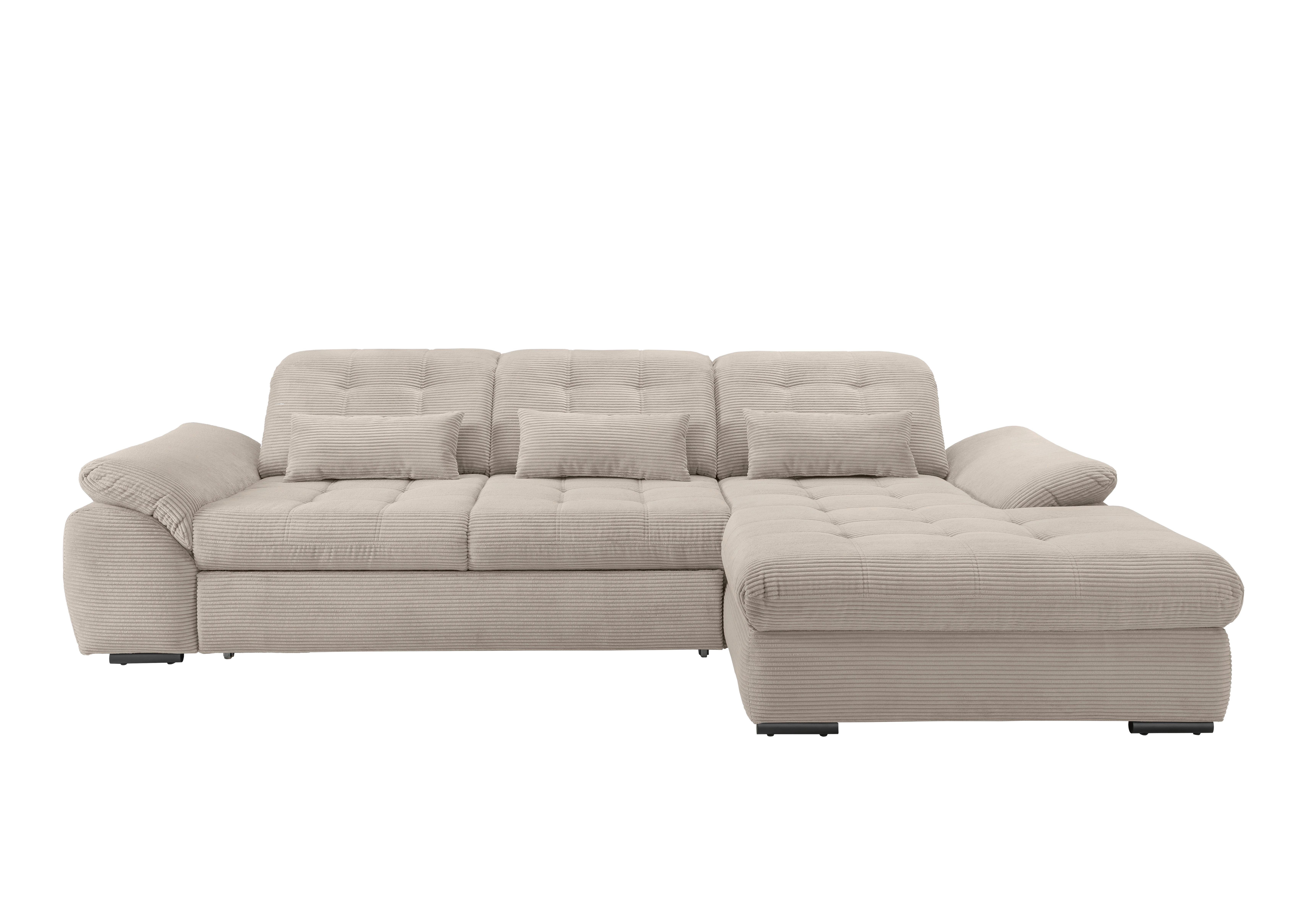 Ecksofa mit Bettkasten Rigatti Beige S: 314x184 cm - Beige/Schwarz, MODERN, Textil (314/184cm) - Livetastic