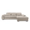 Ecksofa mit Bettkasten Rigatti Beige S: 314x184 cm - Beige/Schwarz, MODERN, Textil (314/184cm) - Livetastic