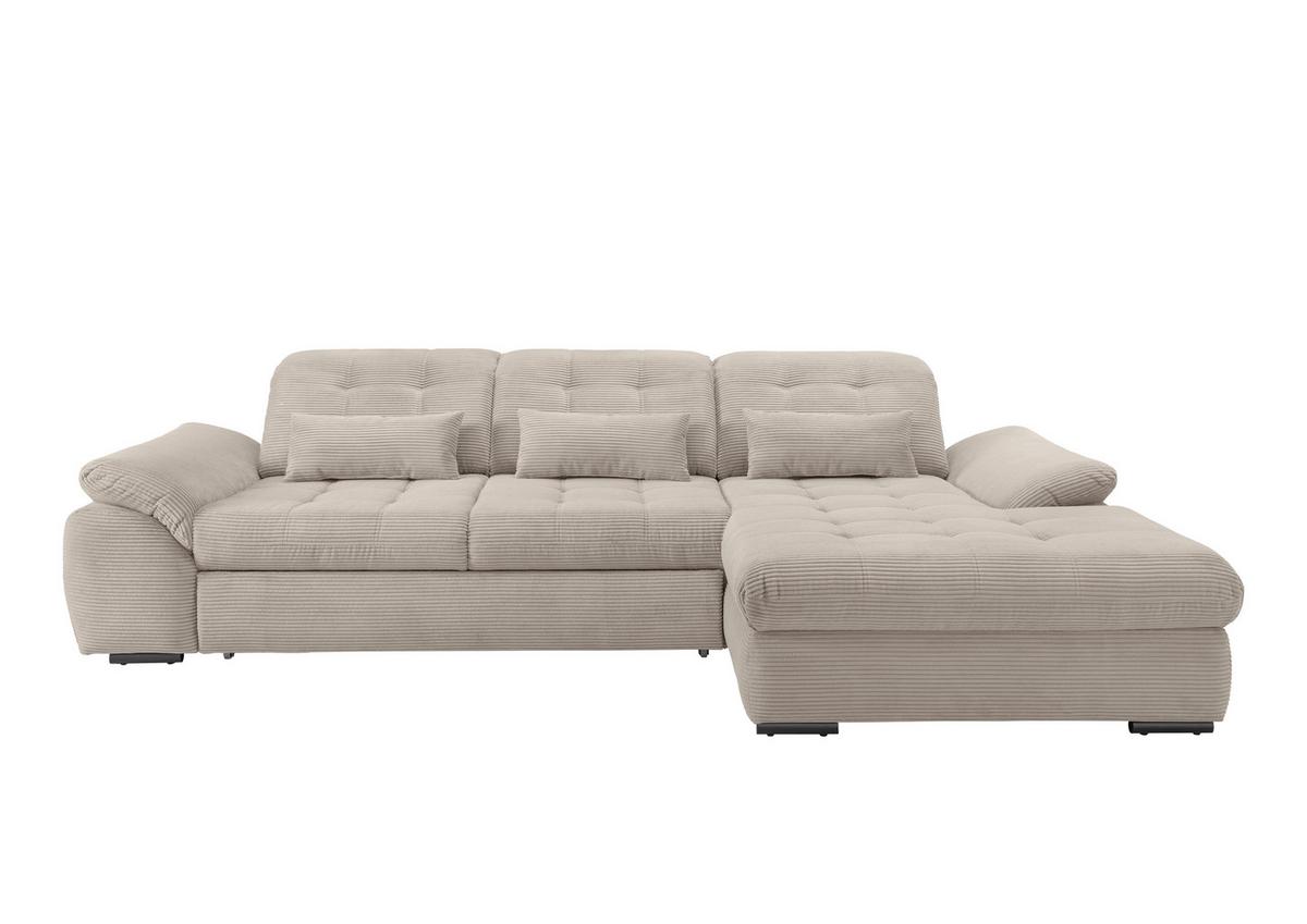 Ecksofa Mit Bettkasten Rigatti Beige S: 314x184 Cm - Beige/Schwarz, MODERN, Textil (314/184cm) - Livetastic
