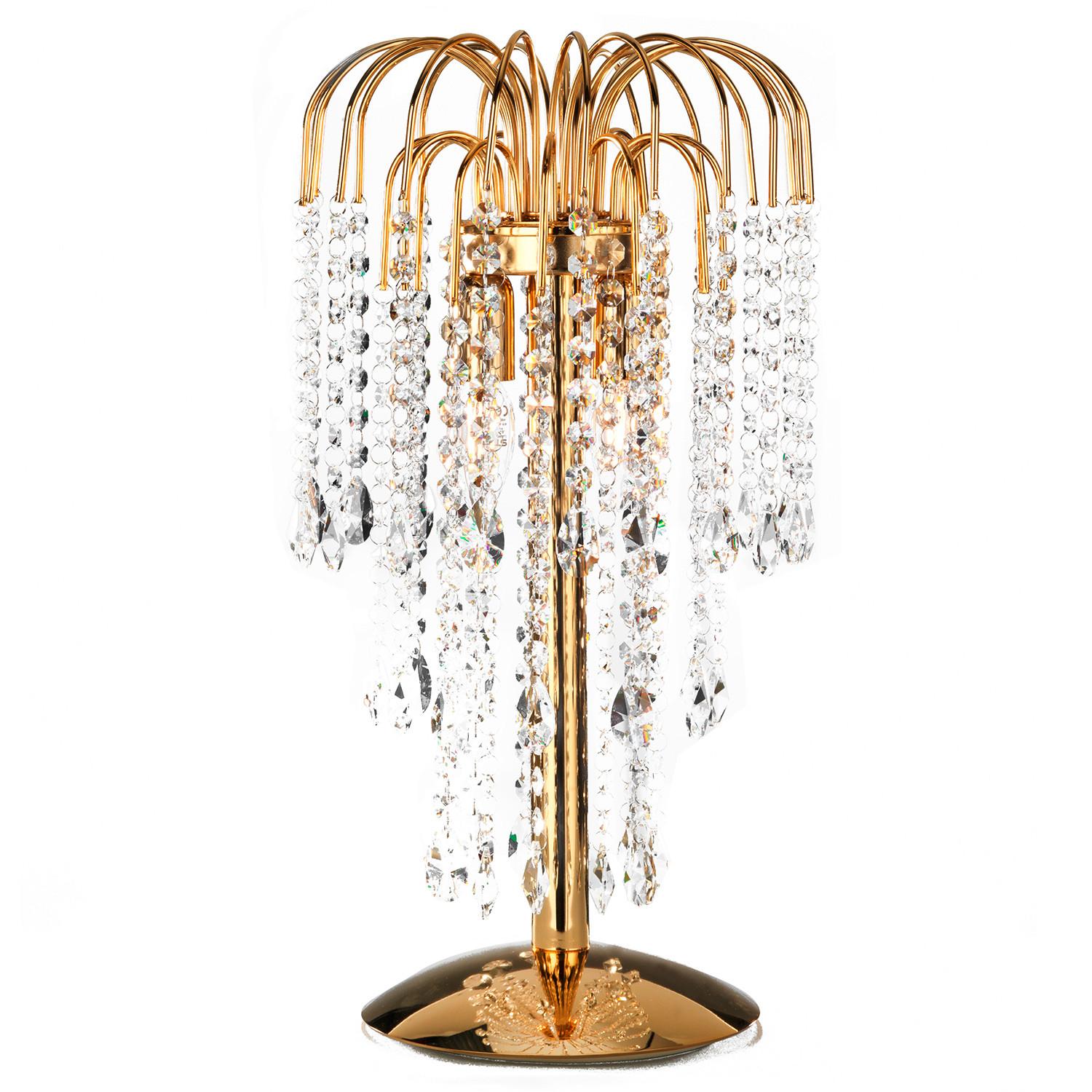 Kristall-Tischleuchte 4698/Lgoro - Goldfarben, KONVENTIONELL, Glas/Metall (25/50cm)