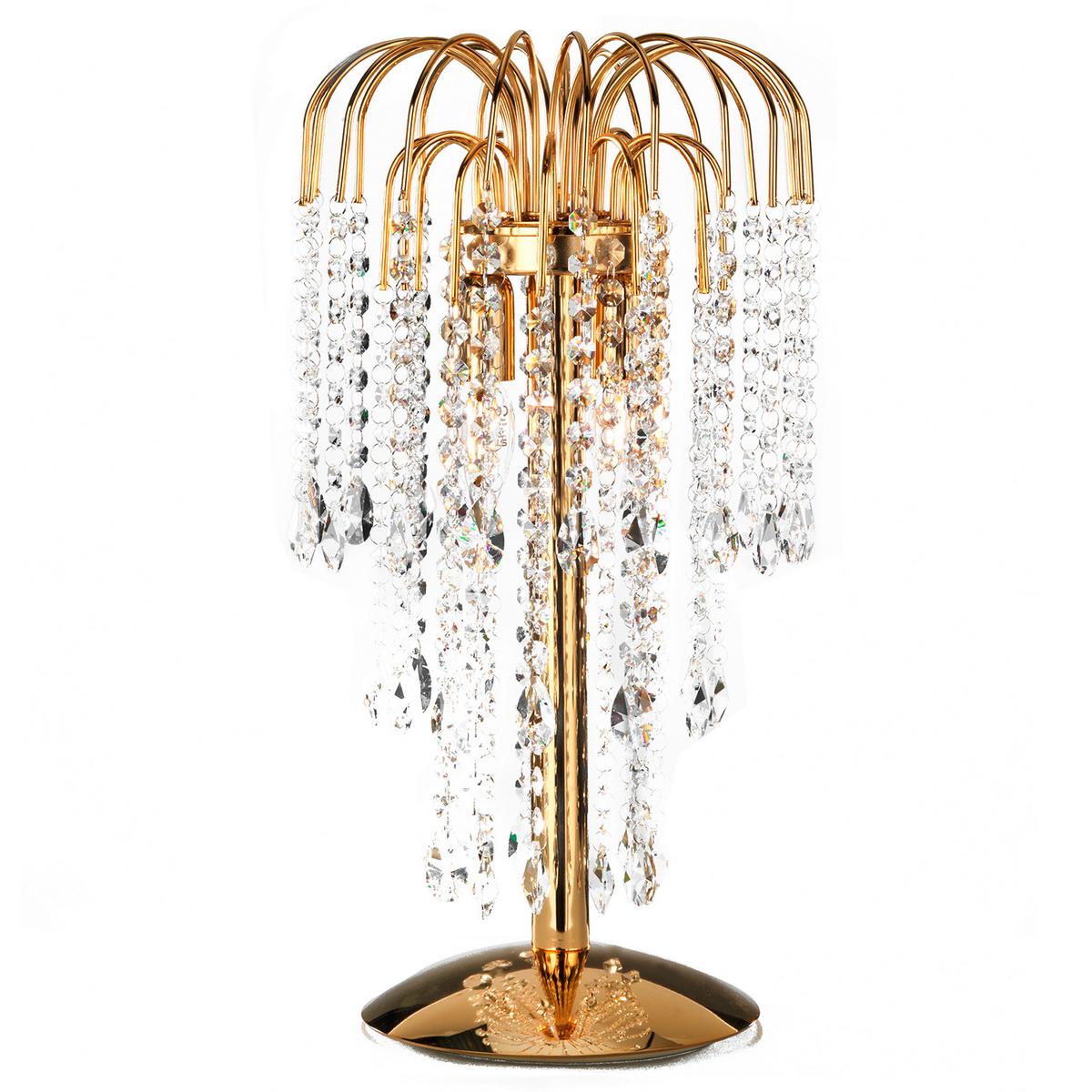 Kristall-Tischleuchte 4698/Lgoro - Goldfarben, KONVENTIONELL, Glas/Metall (25/50cm)