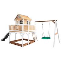 Spielturm A030.154.81 - Braun/Weiß, KONVENTIONELL, Holz (613/291/277cm) - Ambia Garden