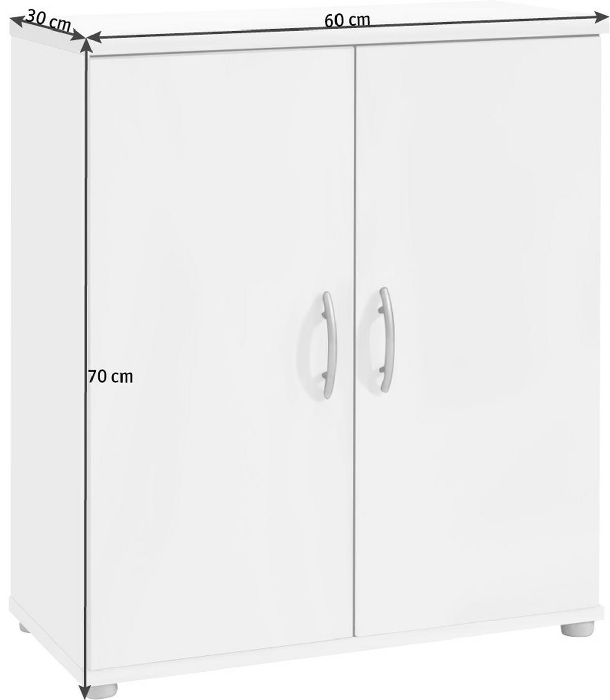 Kommode 60 Cm Lilly Weiß - Silberfarben/Weiß, KONVENTIONELL, Holzwerkstoff (60/70/30cm) - Livetastic