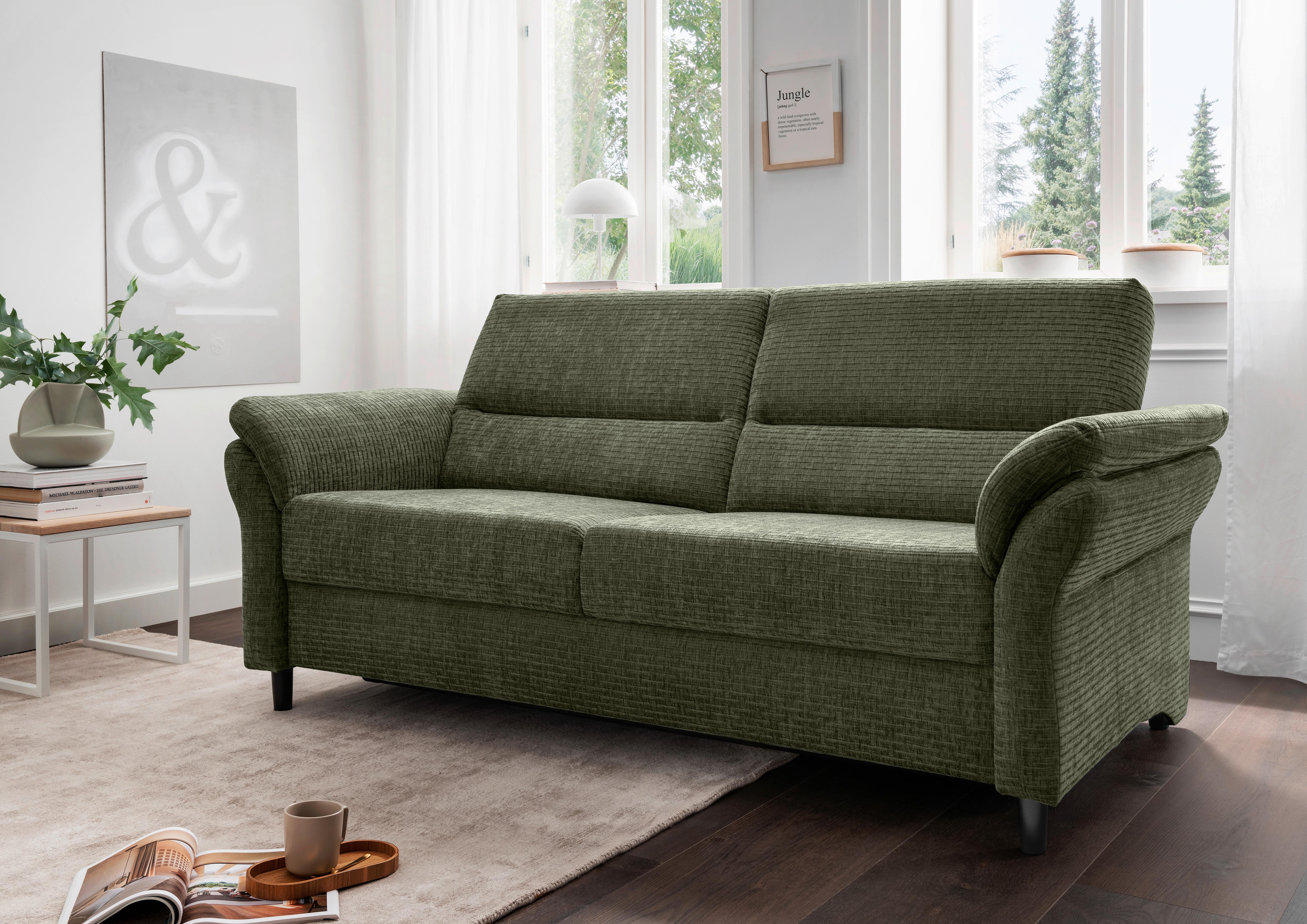 3-Sitzer-Sofa Cavoli, Olivgrün B: 192 cm - Schwarz/Olivgrün, MODERN, Textil (192/90/89cm) - Livetastic
