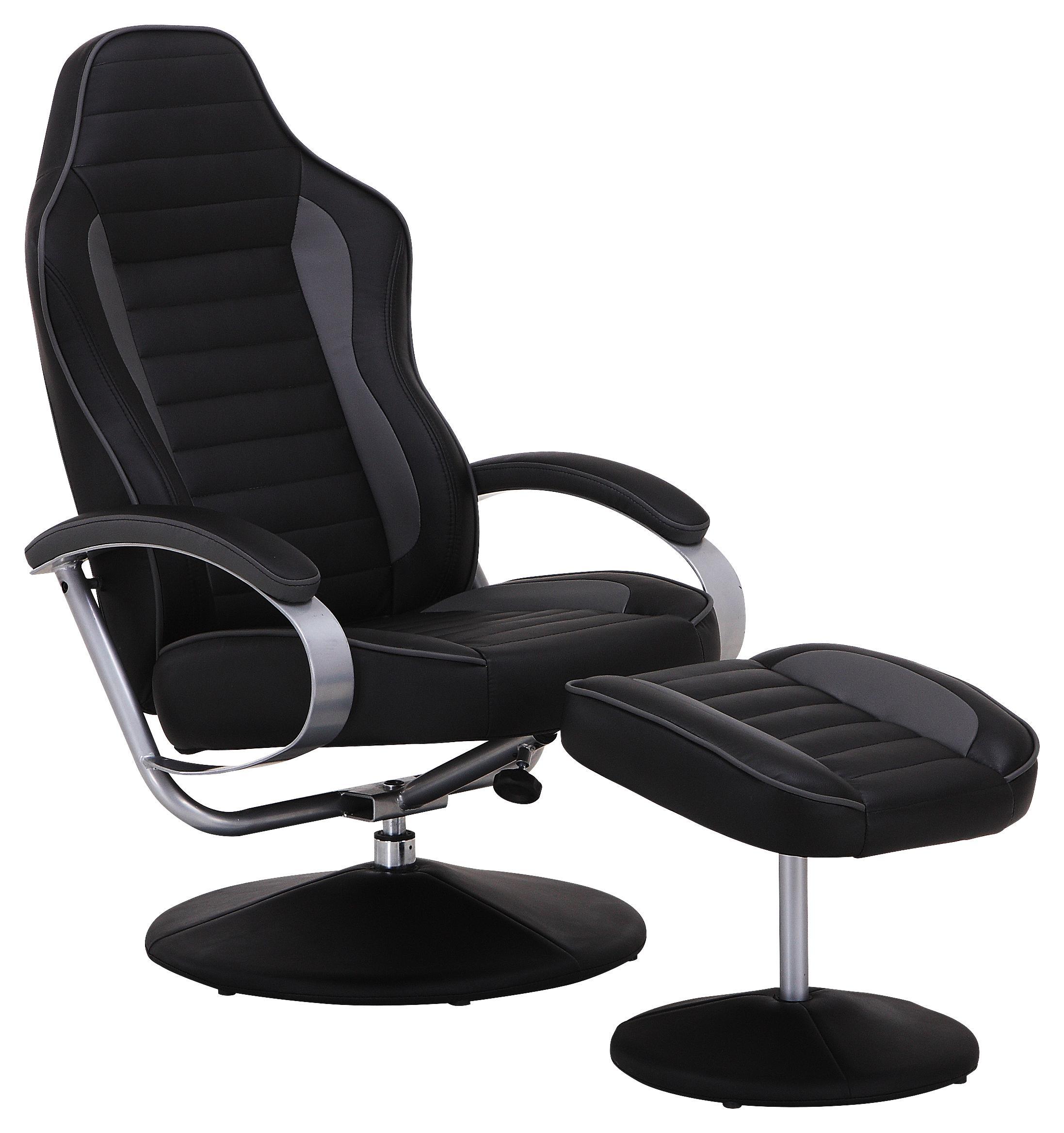 Relaxsessel Speedy - Schwarz/Grau, Basics, Kunststoff/Textil (69/108-97/77-111cm)