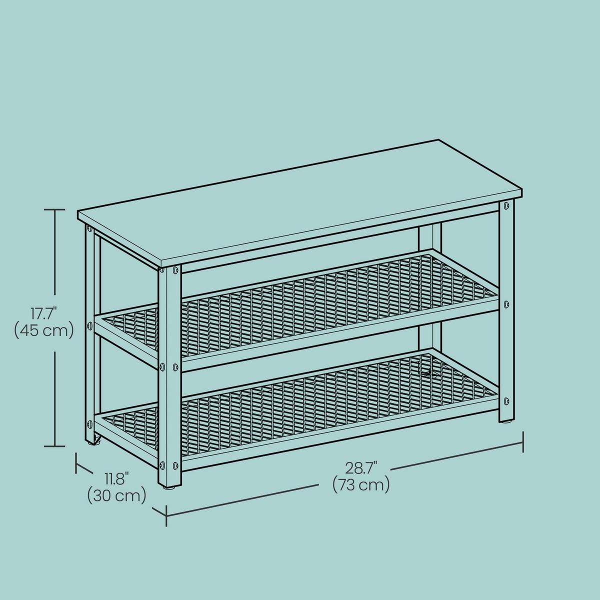 Schuhregal Lbs73x - Dunkelbraun/Schwarz, Trend, Holzwerkstoff (73/45/30cm) - MID.YOU