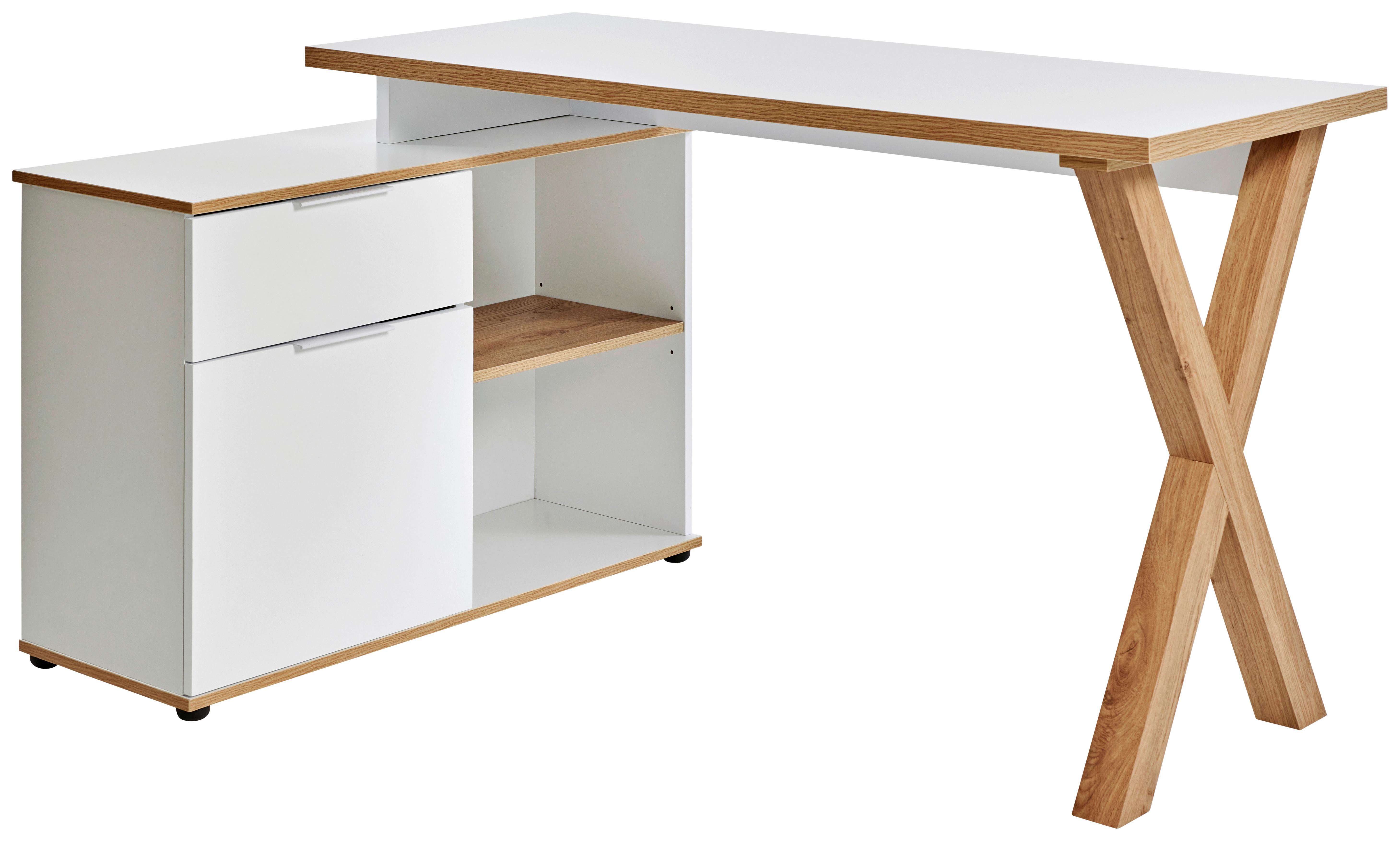 ECKSCHREIBTISCH X-CLUB C 40 E - Eichefarben/Weiß, MODERN, Holzwerkstoff (140/95/76cm) - Livetastic