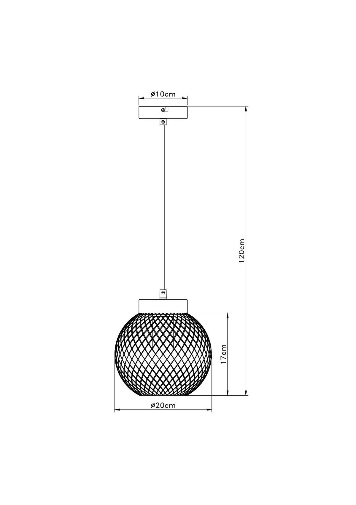 Hängeleuchte H: 120 Cm 1-Flammig - Schwarz/Braun, Basics, Holz/Metall (20/120cm) - Globo