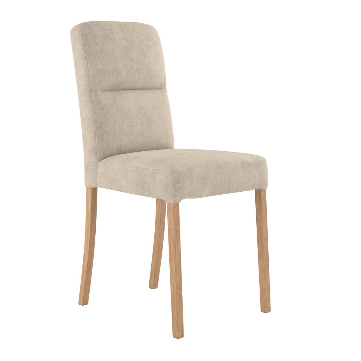 Vierfußstuhl Emma Ii Webstoff Beige B: 43 Cm - Eichefarben/Beige, KONVENTIONELL, Holz/Textil (43/91/58cm)