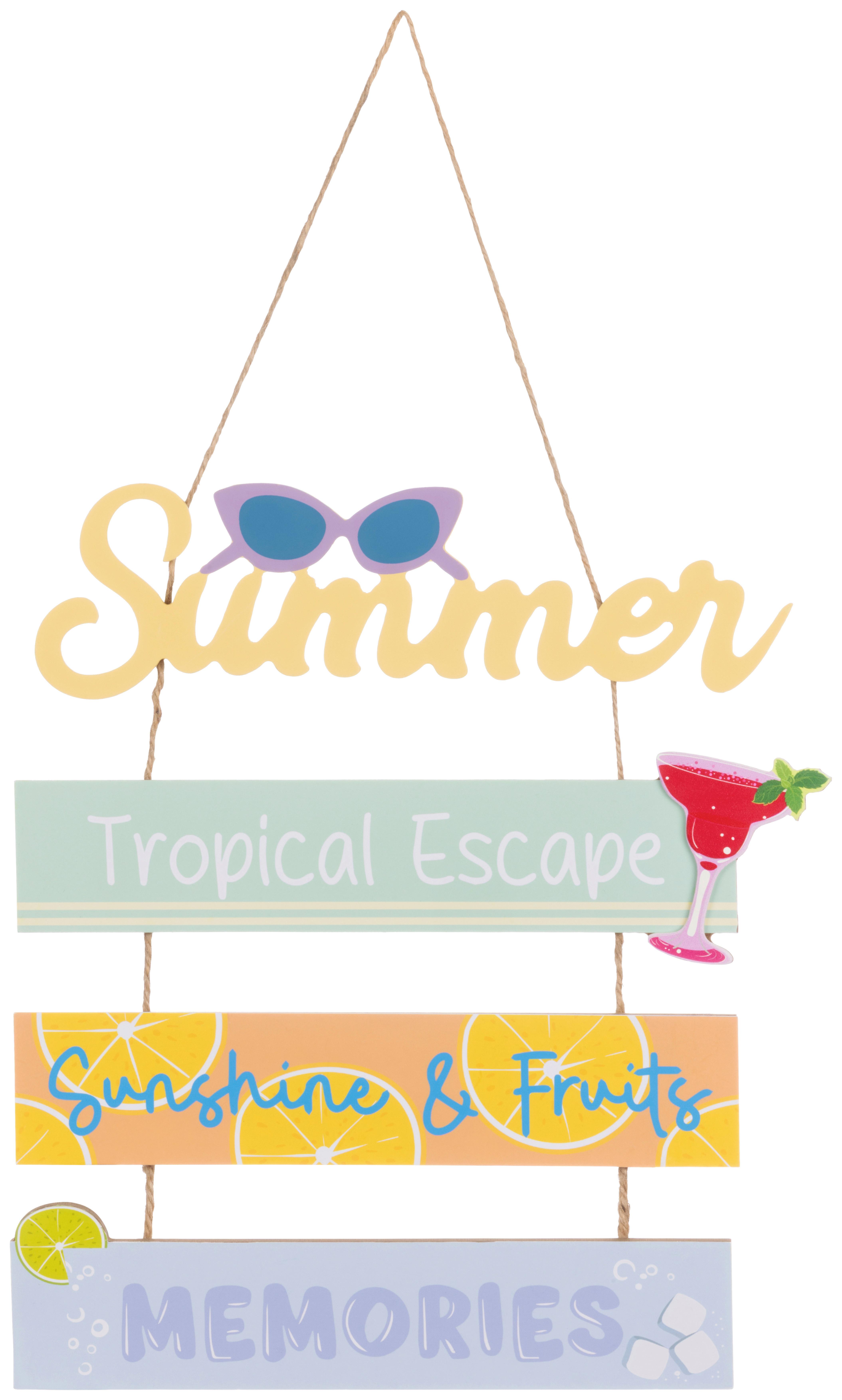 Dekoschild Manuel - Blau/Gelb, KONVENTIONELL, Holzwerkstoff/Textil (29,5/0.6/33.5cm) - Luca Bessoni