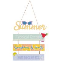 Dekoschild Manuel - Blau/Gelb, KONVENTIONELL, Holzwerkstoff/Textil (29,5/0.6/33.5cm) - Luca Bessoni