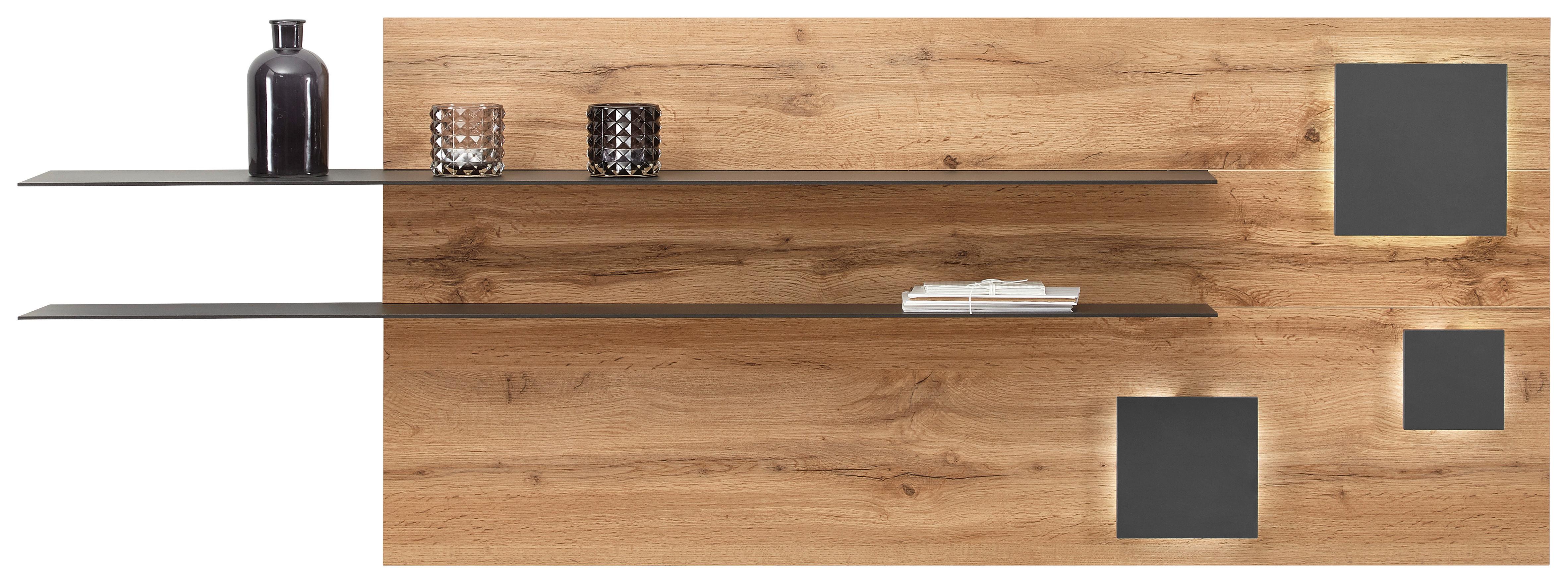 NÁSTĚNNÝ PANEL SKAGEN - barvy dubu/barvy břidlice, Moderní, kompozitní dřevo (194/70/22cm) - Premium Living