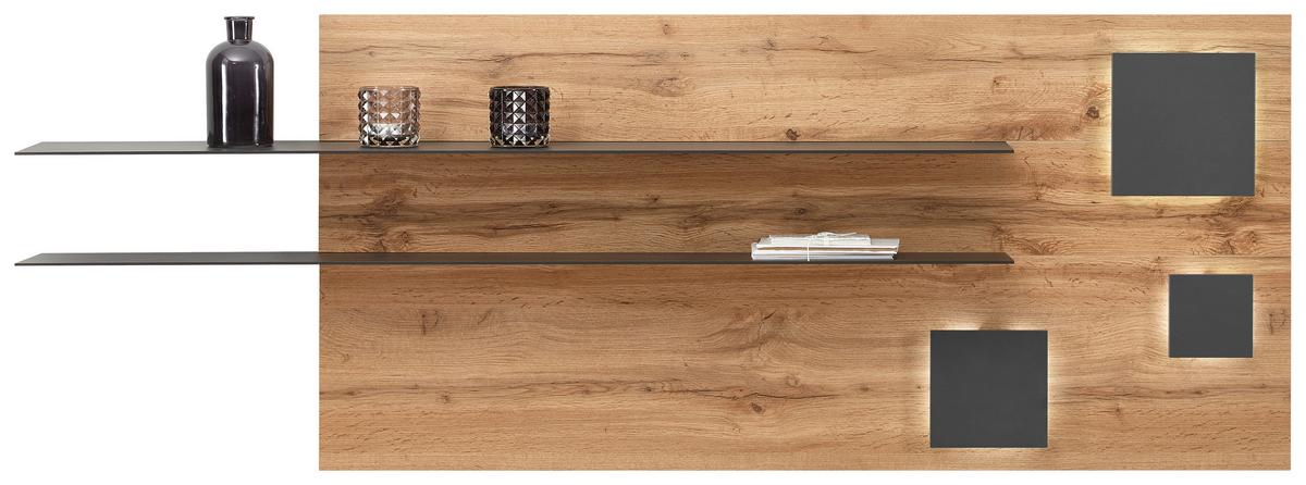 NÁSTĚNNÝ PANEL SKAGEN - barvy dubu/barvy břidlice, Moderní, kompozitní dřevo (194/70/22cm) - Premium Living