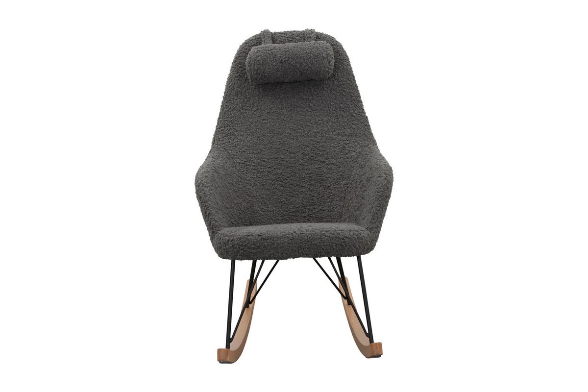 Schaukelstuhl Grau B: 67 Cm - Eichefarben/Schwarz, MODERN, Textil/Metall (67/107/105cm) - Livetastic