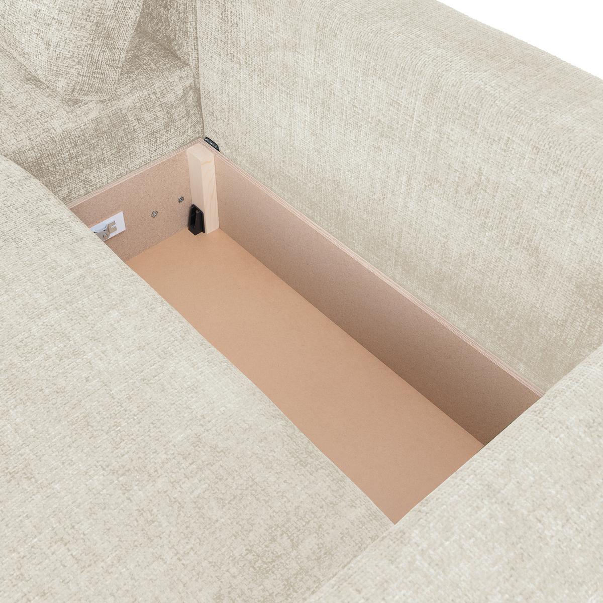 Ecksofa Dallas - Beige/Schwarz, MODERN, Holz/Kunststoff (173/258cm)