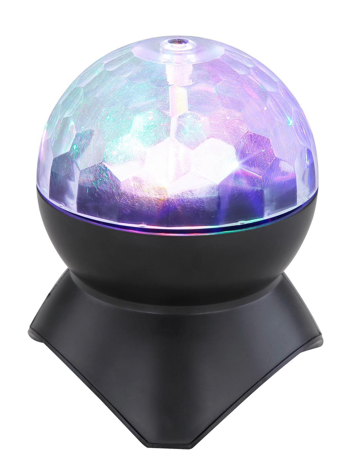 Discoleuchte Veli Farbwechsler Akku mit USB + Bluetooth - Klar/Schwarz, Basics, Kunststoff (11/12,5cm) - Globo
