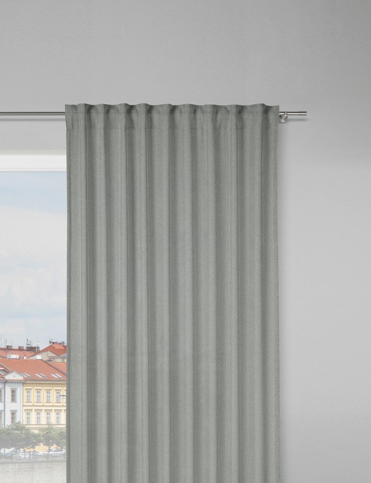 Hotový závěs Ben, 135/245cm, stříbrná - barvy stříbra, Moderní, textil (135/245cm) - Modern Living