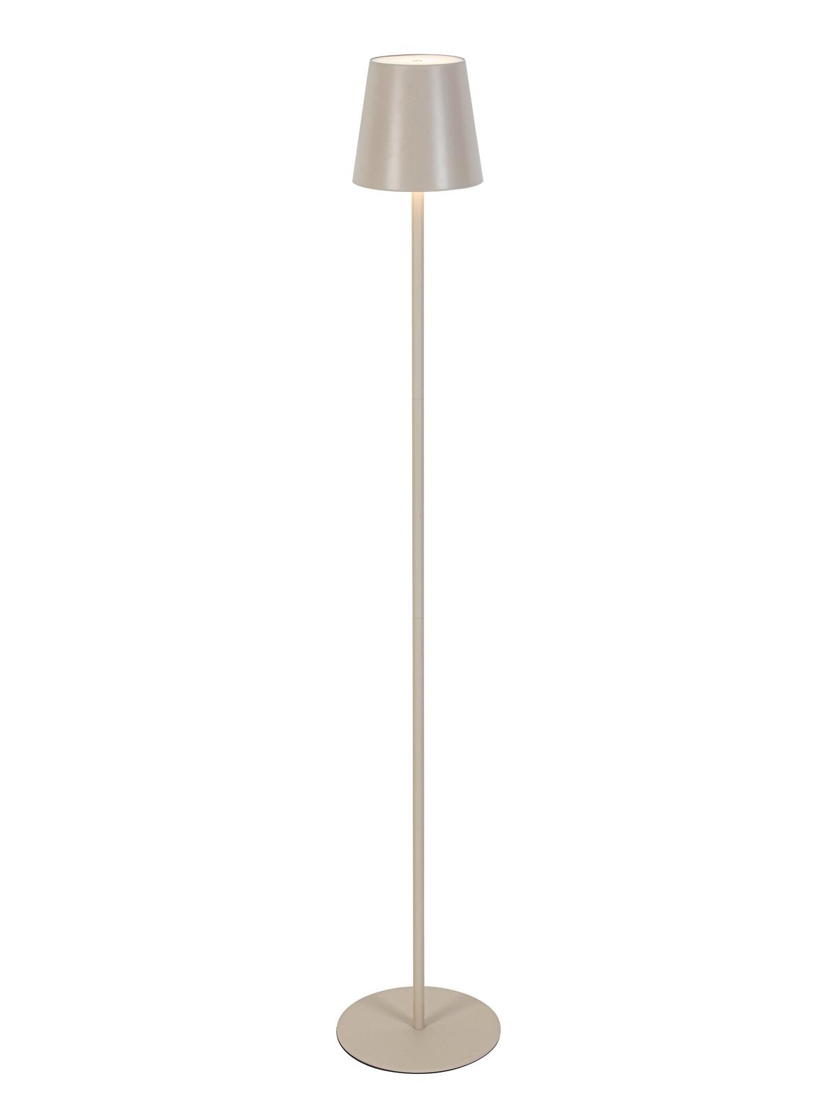 LED-Stehleuchte Liliana - Sandfarben/Weiß, MODERN, Kunststoff/Metall (22/130cm) - Luca Bessoni