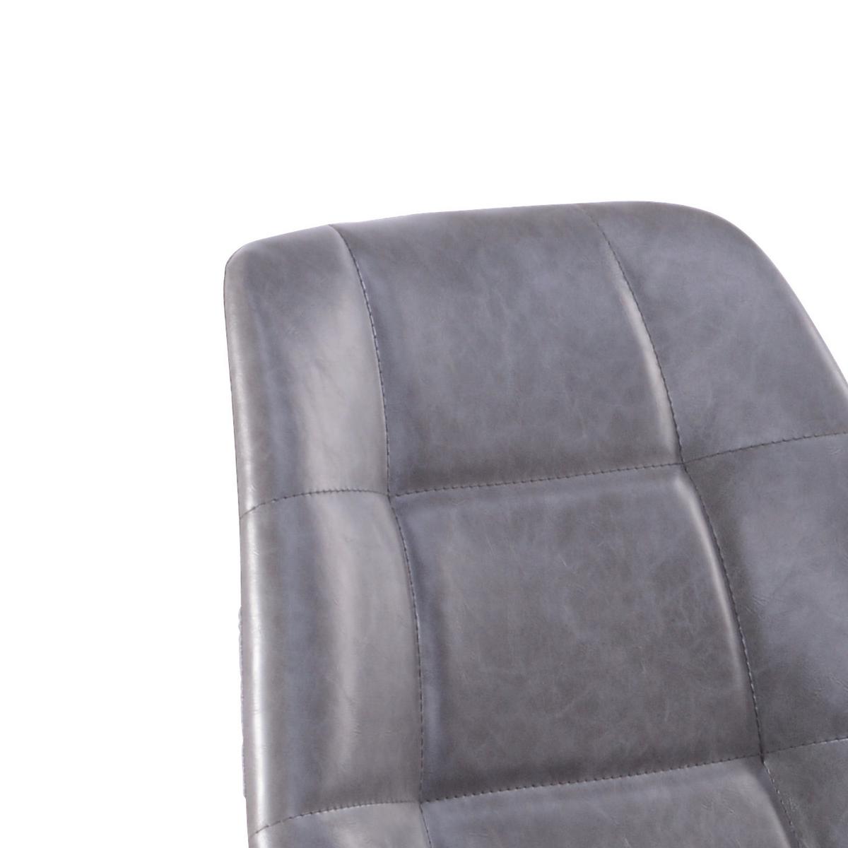 Bürostuhl Rudolf Lederlook Grau - Schwarz/Grau, MODERN, Kunststoff/Textil (52/81-89/53,5cm)