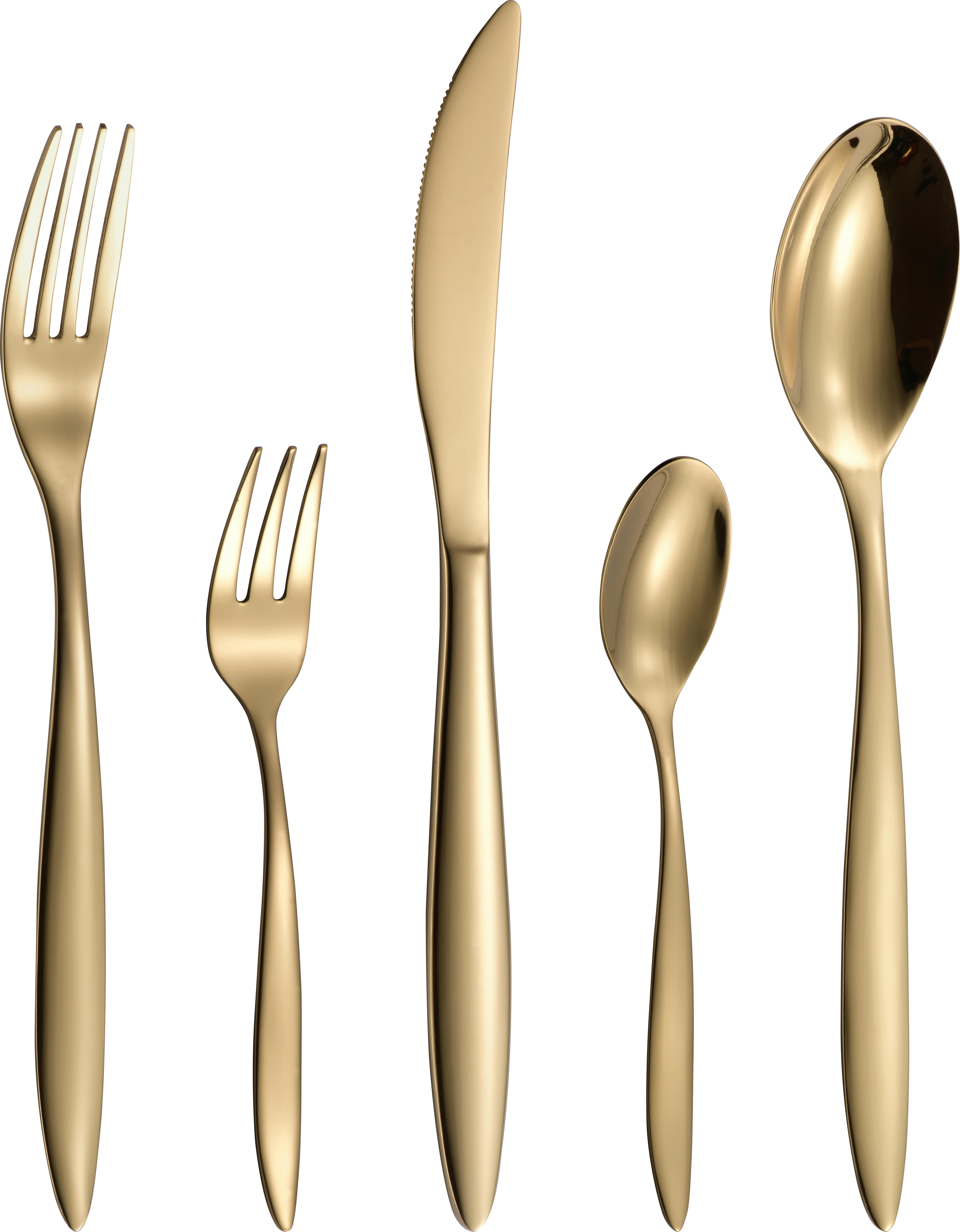 Besteckset 20-Teilig Nirmala für 4 Personen - Goldfarben, MODERN, Metall - Luca Bessoni