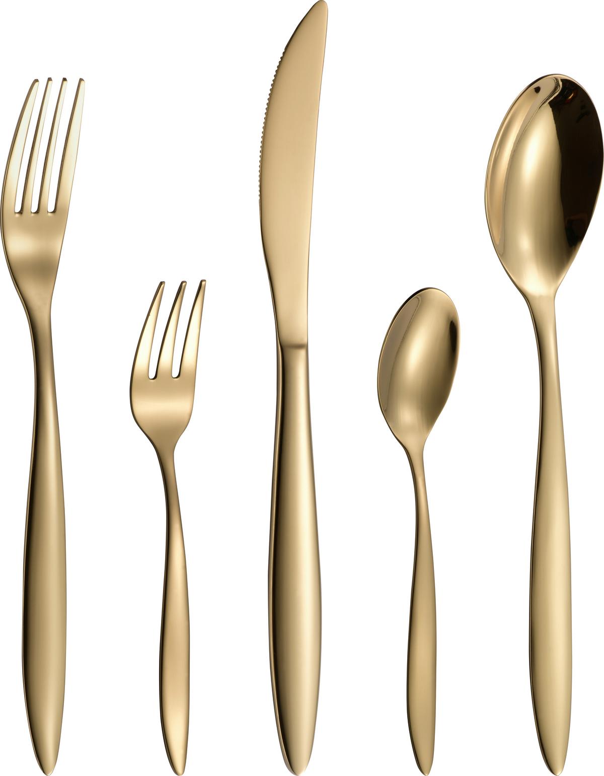 Besteckset 20-Teilig Nirmala für 4 Personen - Goldfarben, MODERN, Metall - Luca Bessoni