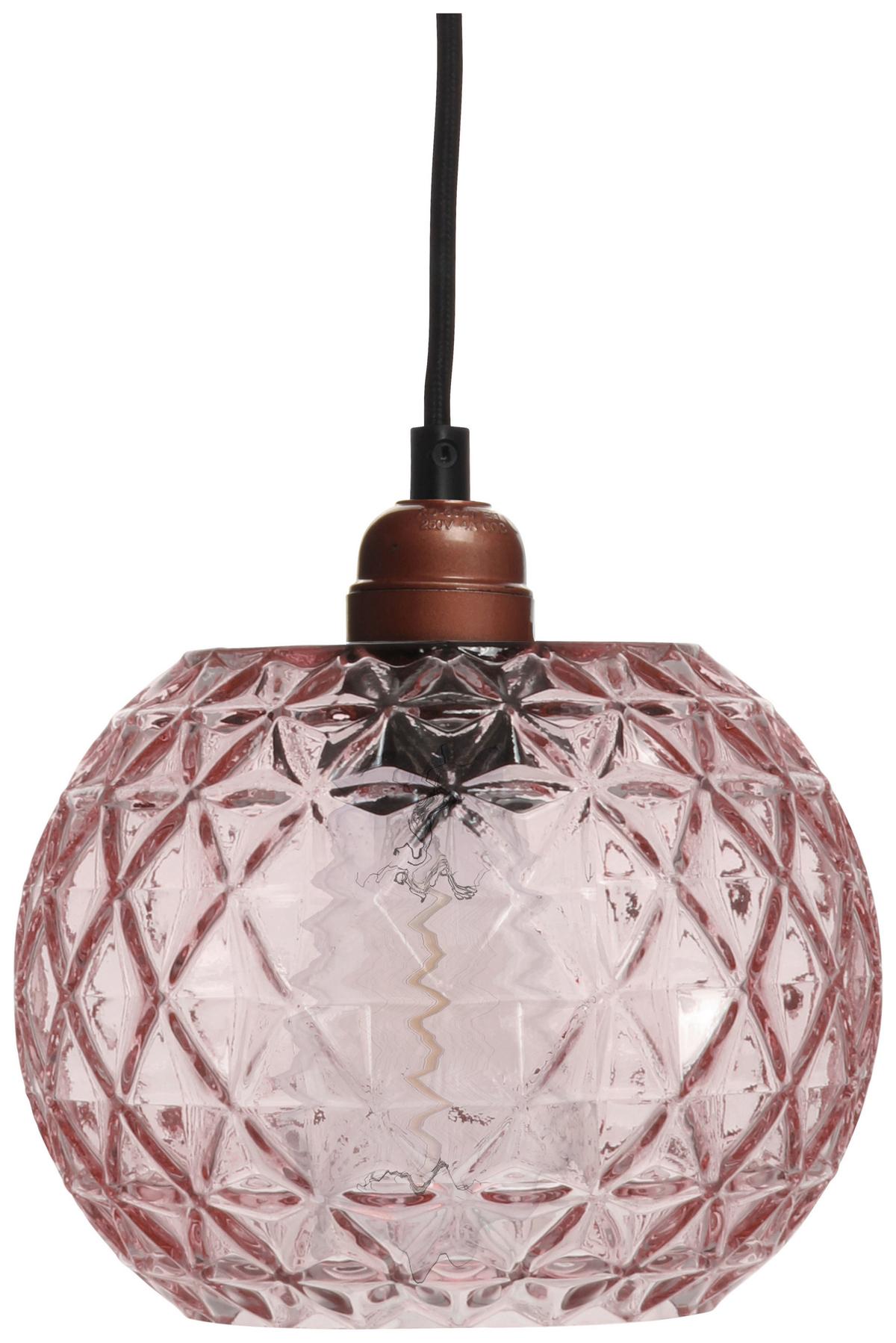 Hängeleuchte Corvus Rosa B: 18 cm - Rosa, Basics, Glas (18/18/18cm) - Kayoom