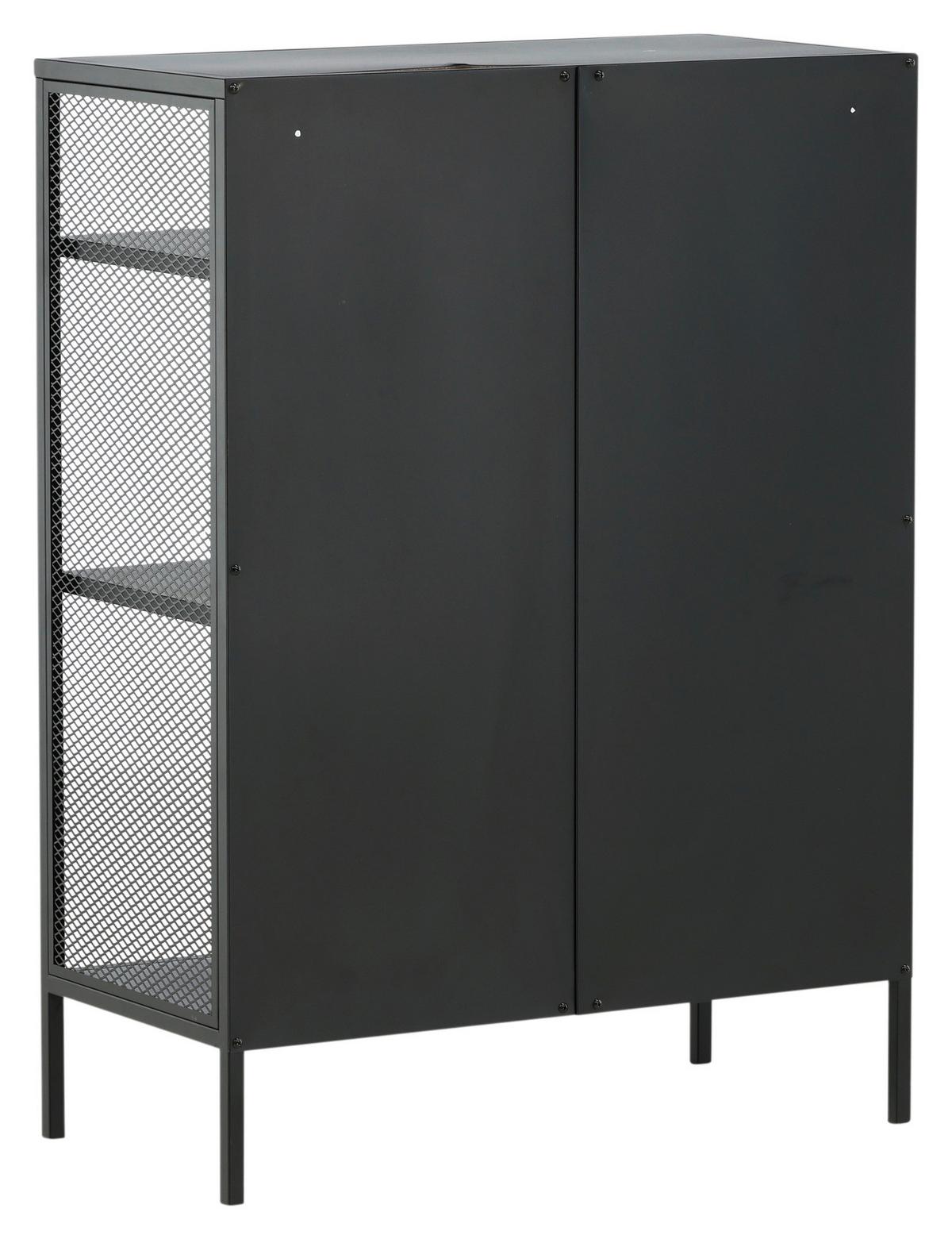 Bücherwand Misha - Schwarz, Design, Metall (80/110/40cm) - Livetastic