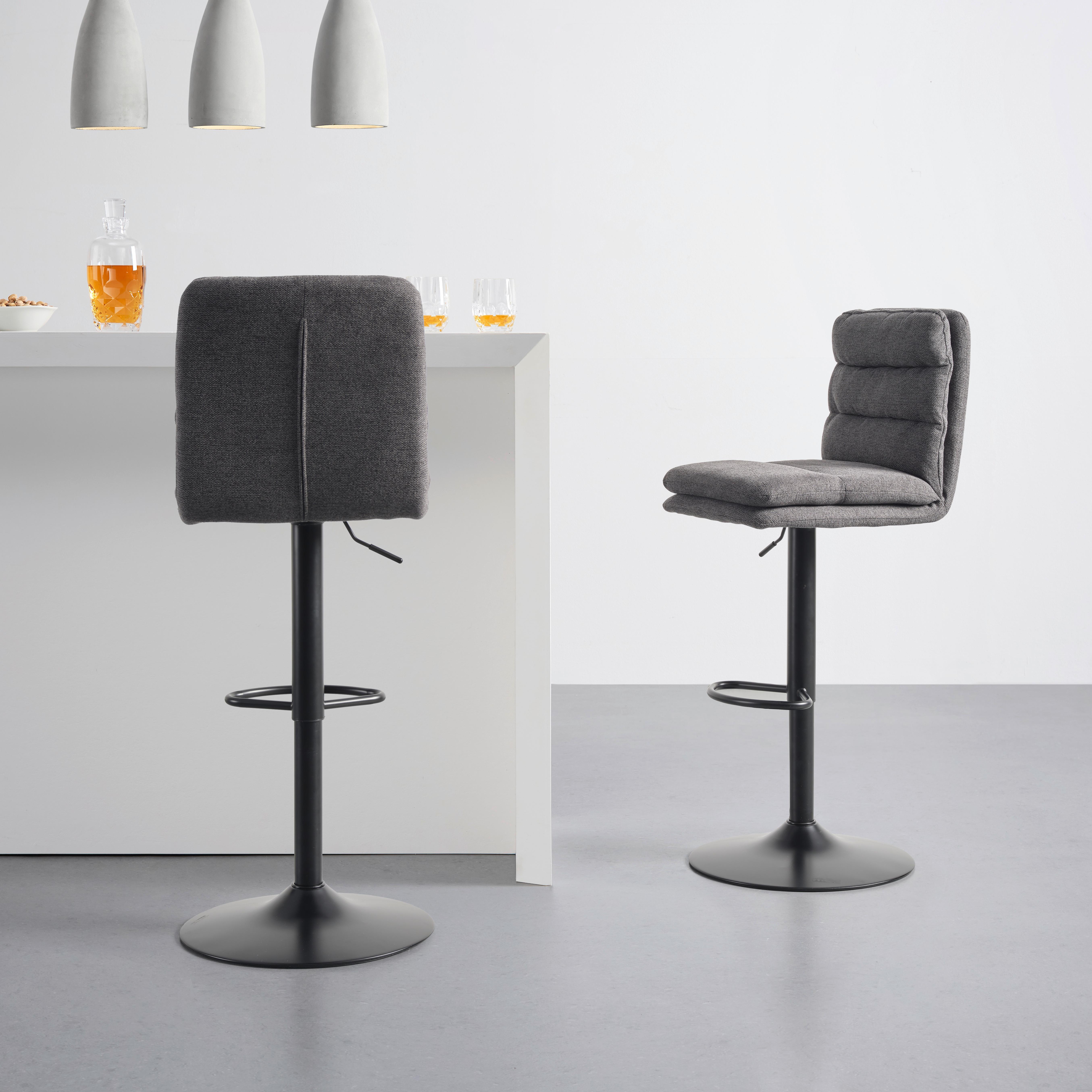 Barová židle JONA - černá, Moderní, kov/dřevo (42/98-120/53cm) - Mömax