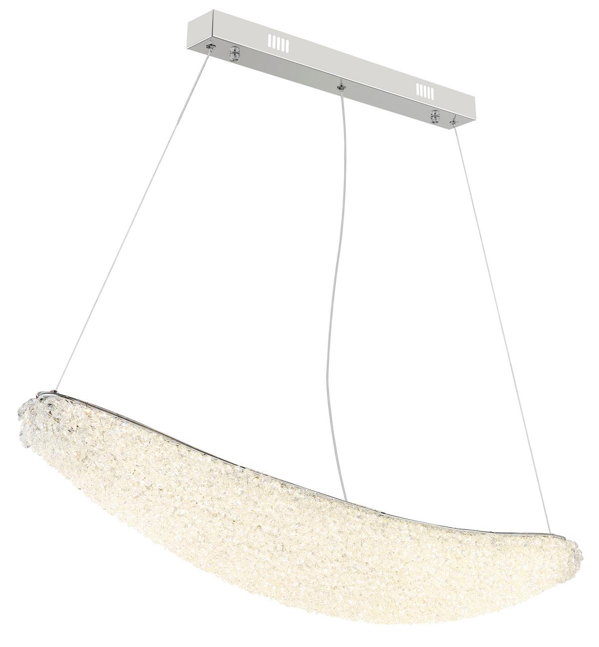 ZÁVĚSNÉ LED SVÍTIDLO KRISTALLA - čiré/barvy chromu, Design, kov/sklo (105/19/120cm) - Globo