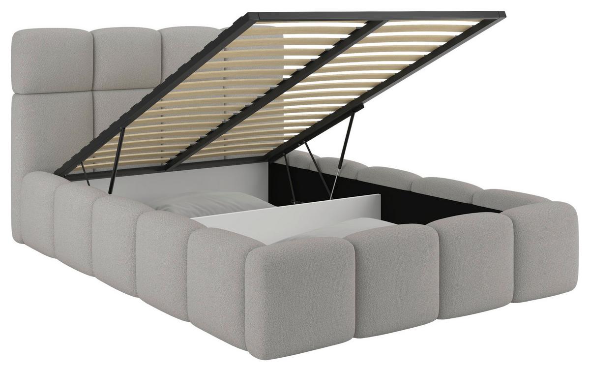 Polsterbett Cloudy Champagner, Lf: 120x200 Cm - Champagner, Trend, Holz/Holzwerkstoff (120/200cm) - Luca Bessoni