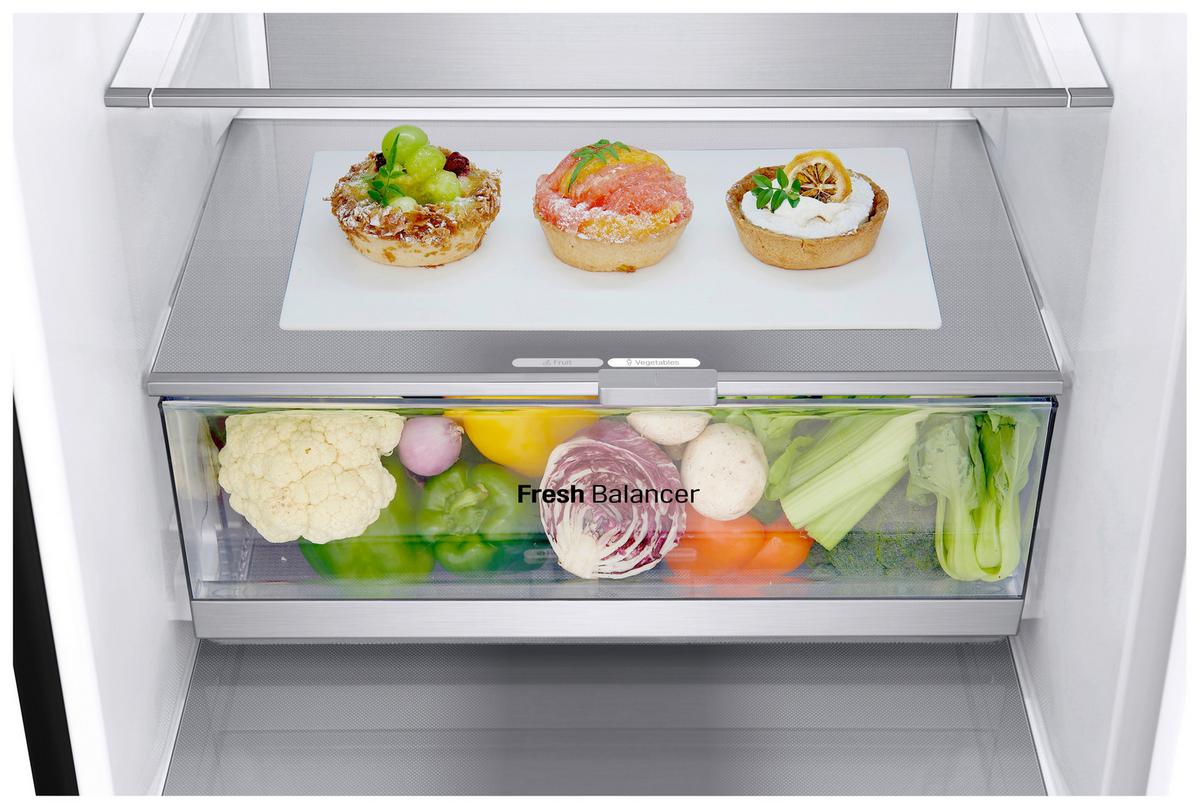 Kühl-Gefrier-Kombination Gbv7280aev - Schwarz, Basics, Glas/Kunststoff (59.5/203/67.5cm) - LG