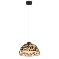 Hängeleuchte 15767h Colly - Schwarz/Naturfarben, Basics, Holz/Metall (30/120cm) - Globo