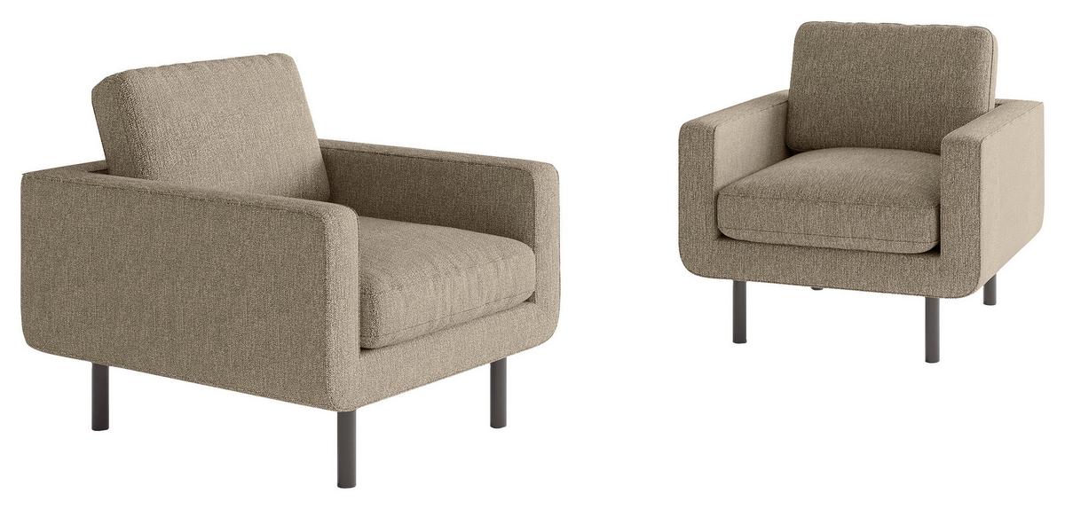 Sessel Suburban Braun B: 70 cm - Schwarz/Braun, Design, Textil (70/80/92cm) - Livetastic