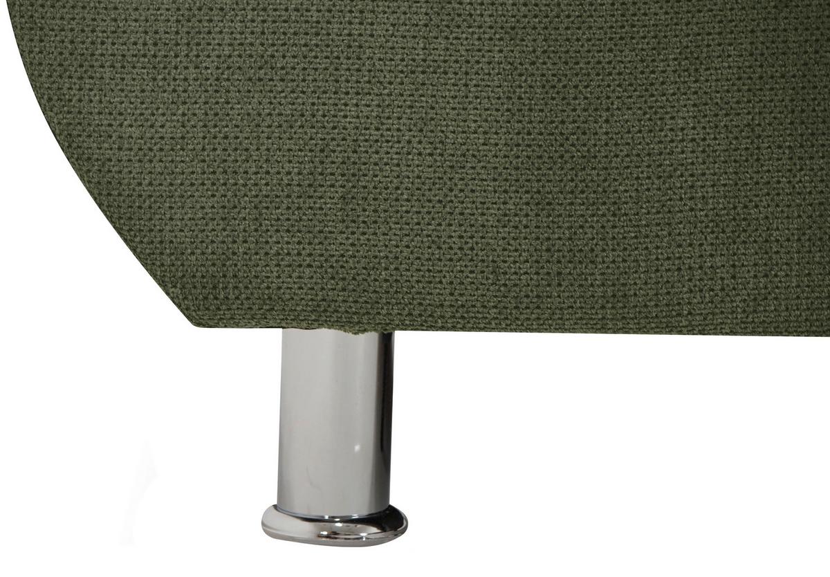 Rohová sedačka ERICE, pravá, zelená - zelená/barvy chromu, Design, textil/plast (312/198cm)