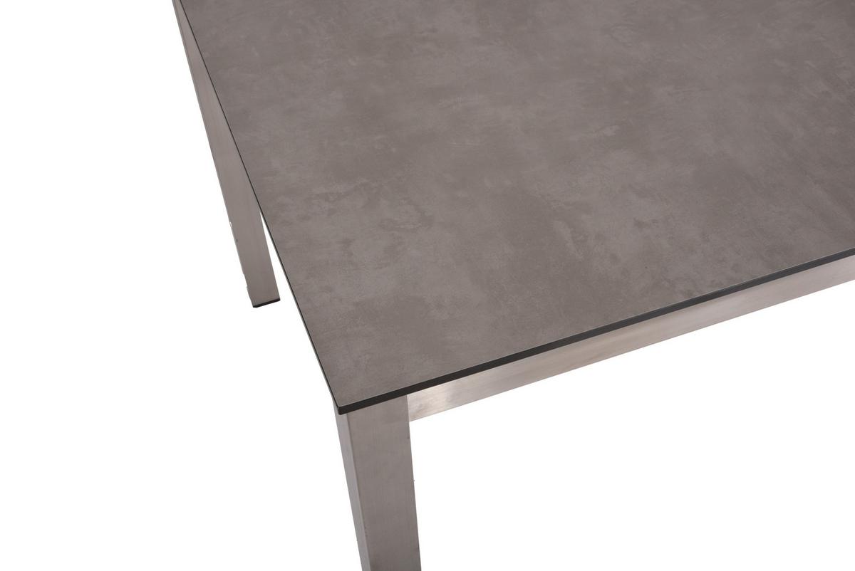 Gartentisch Sienna Metall/Kunststoff L 158 cm - Silberfarben/Grau, Basics, Kunststoff/Metall (158/90/74cm) - Gardenson