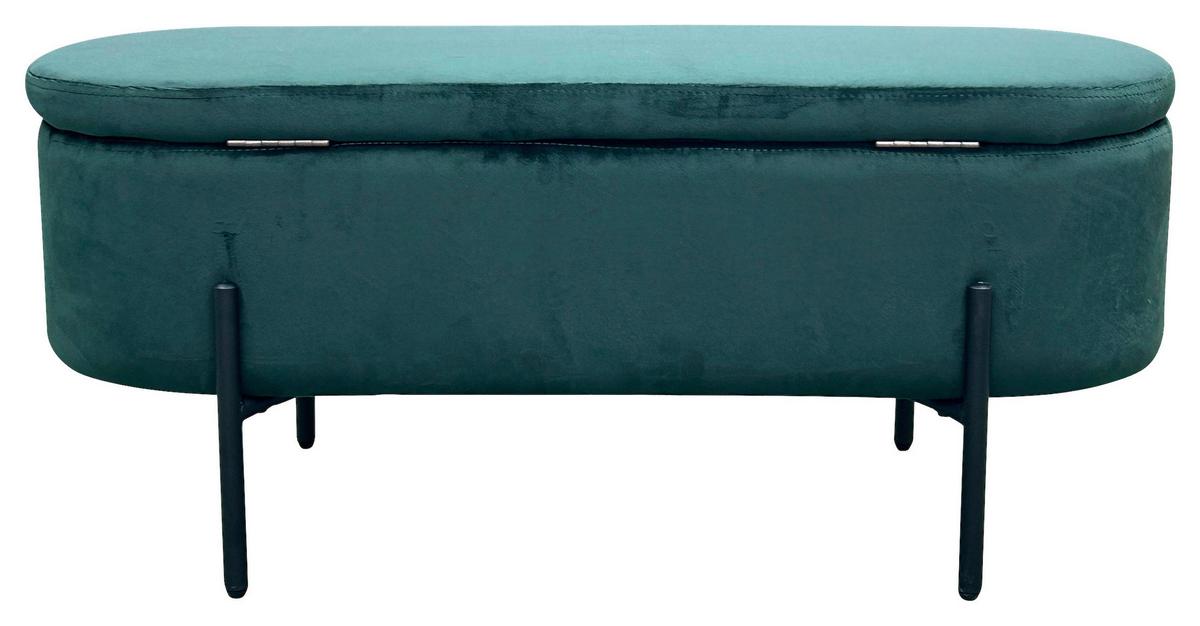 Sitzbank Nova Schwarz, Dunkelgrün B: 95 cm - Dunkelgrün/Schwarz, Design, Textil/Metall (95/42/38cm) - MID.YOU