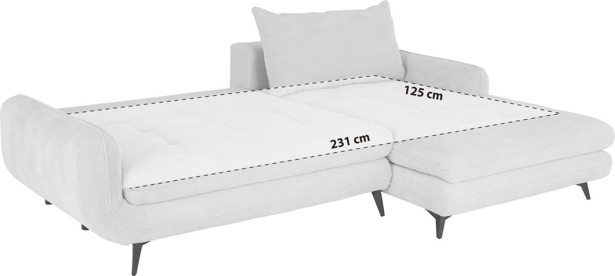 Ecksofa Wave - Schwarz/Grau, MODERN, Holz/Textil (266/189cm)