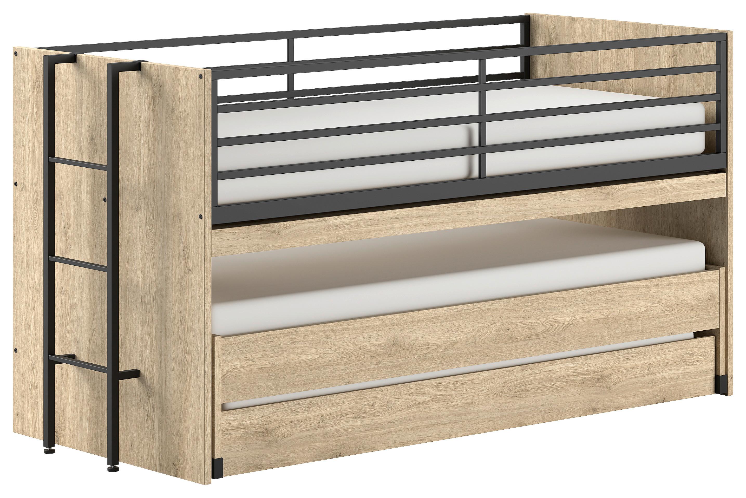 Hochbett Sam - Eichefarben, MODERN, Holzwerkstoff (90/200cm) - MID.YOU