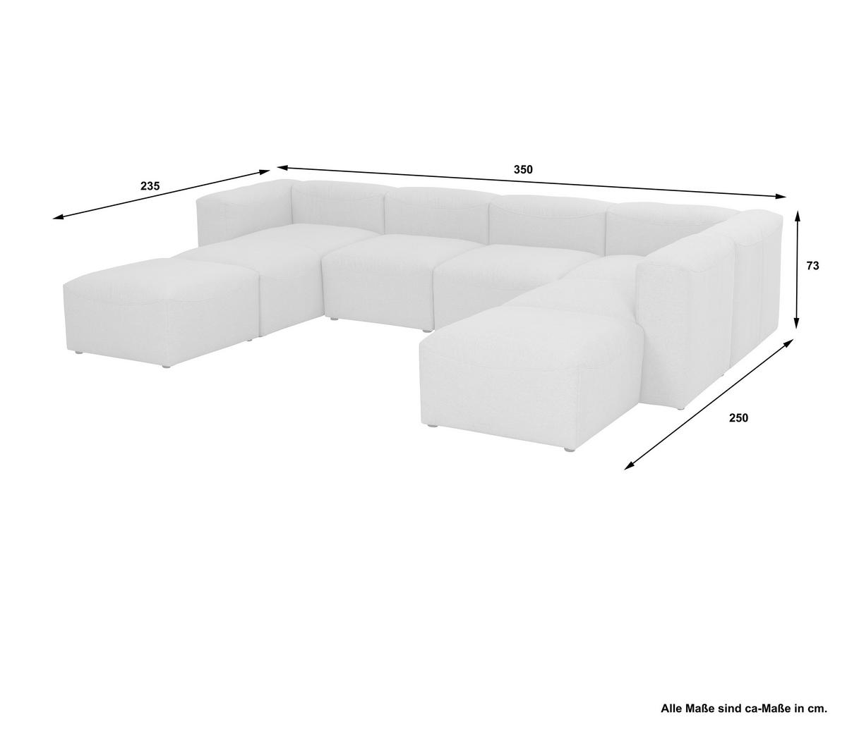 Wohnlandschaft Lena - Anthrazit, Design, Textil (235/350/250cm) - Max Winzer