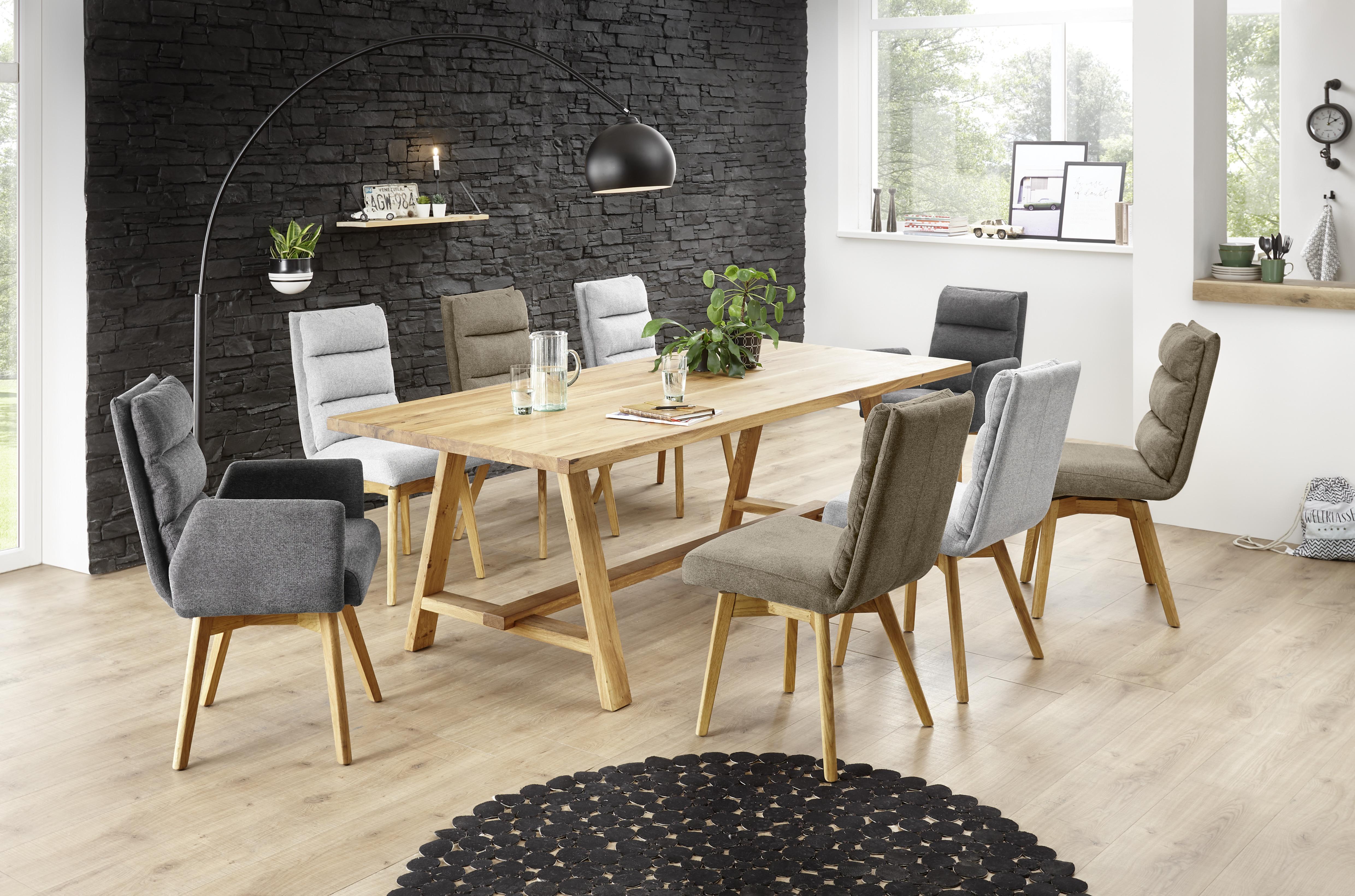 Stuhl Kampala Anthrazit - Eichefarben/Anthrazit, Basics, Holz/Kunststoff (49/93/67cm)