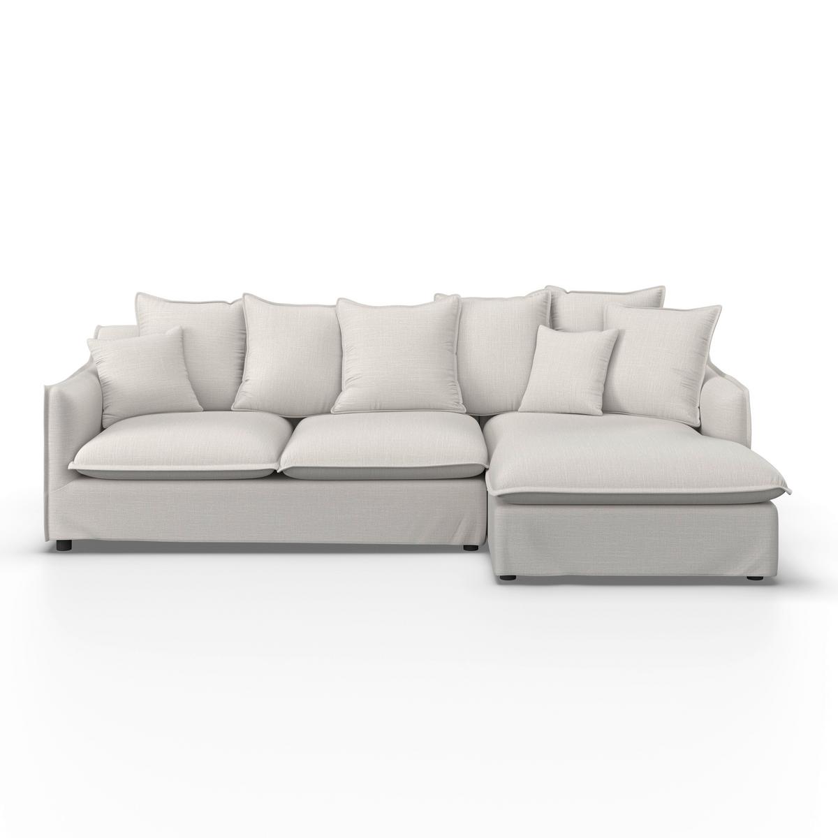 Sedací souprava ELIA přírodná barva - černá/přírodní barvy, Moderní, dřevo/textil (265/84/158cm) - Bessagi Home